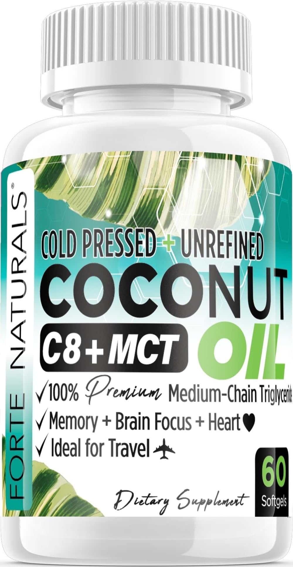 FORTE NATURALS Coconut Oil Softgels 60 Count
