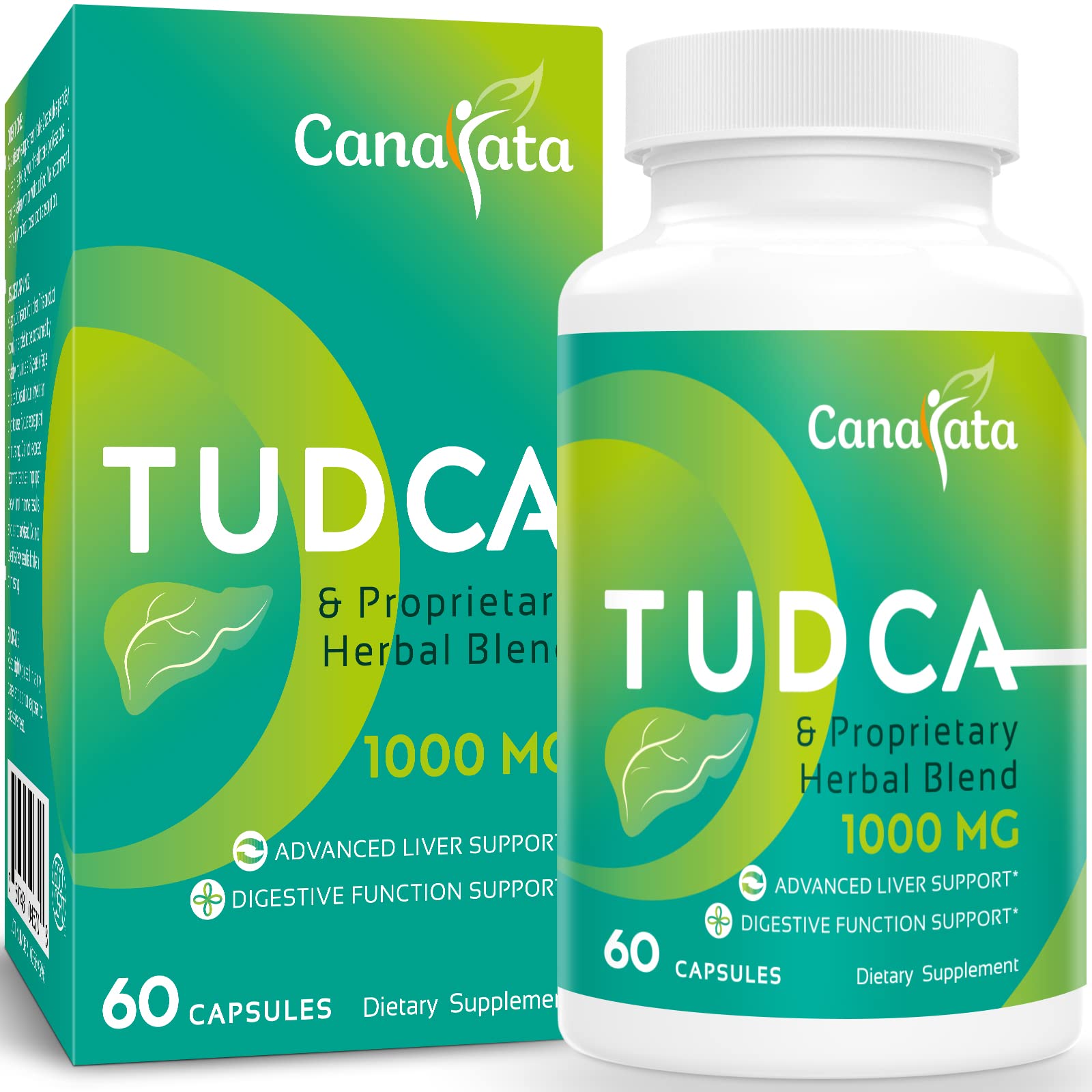 Canarata TUDCA Liver Support Supplements 1000mg, 60 Vegan Capsules