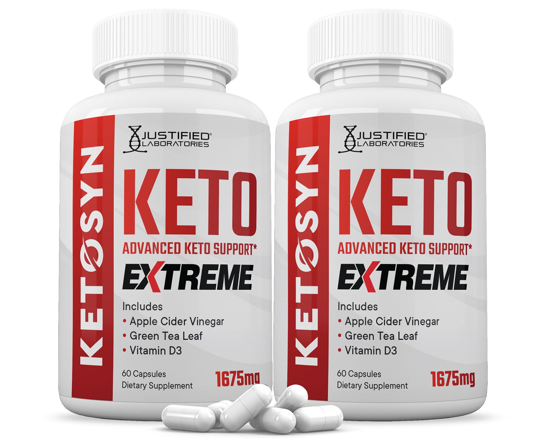 Justified Laboratories Ketosyn Keto ACV Extreme 1675 MG Keto Support Blend Capsule 120 Capsules