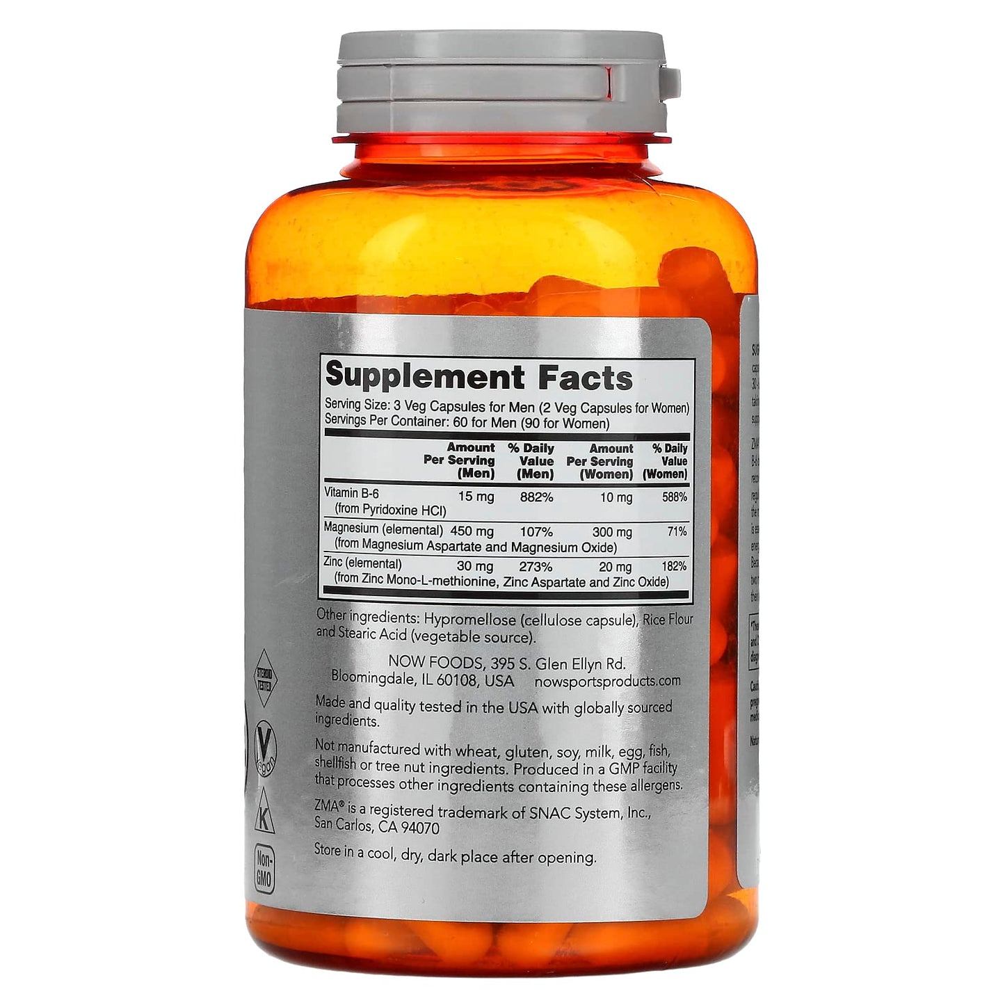 NOW Foods ZMA 800MG Capsule, 1 Count