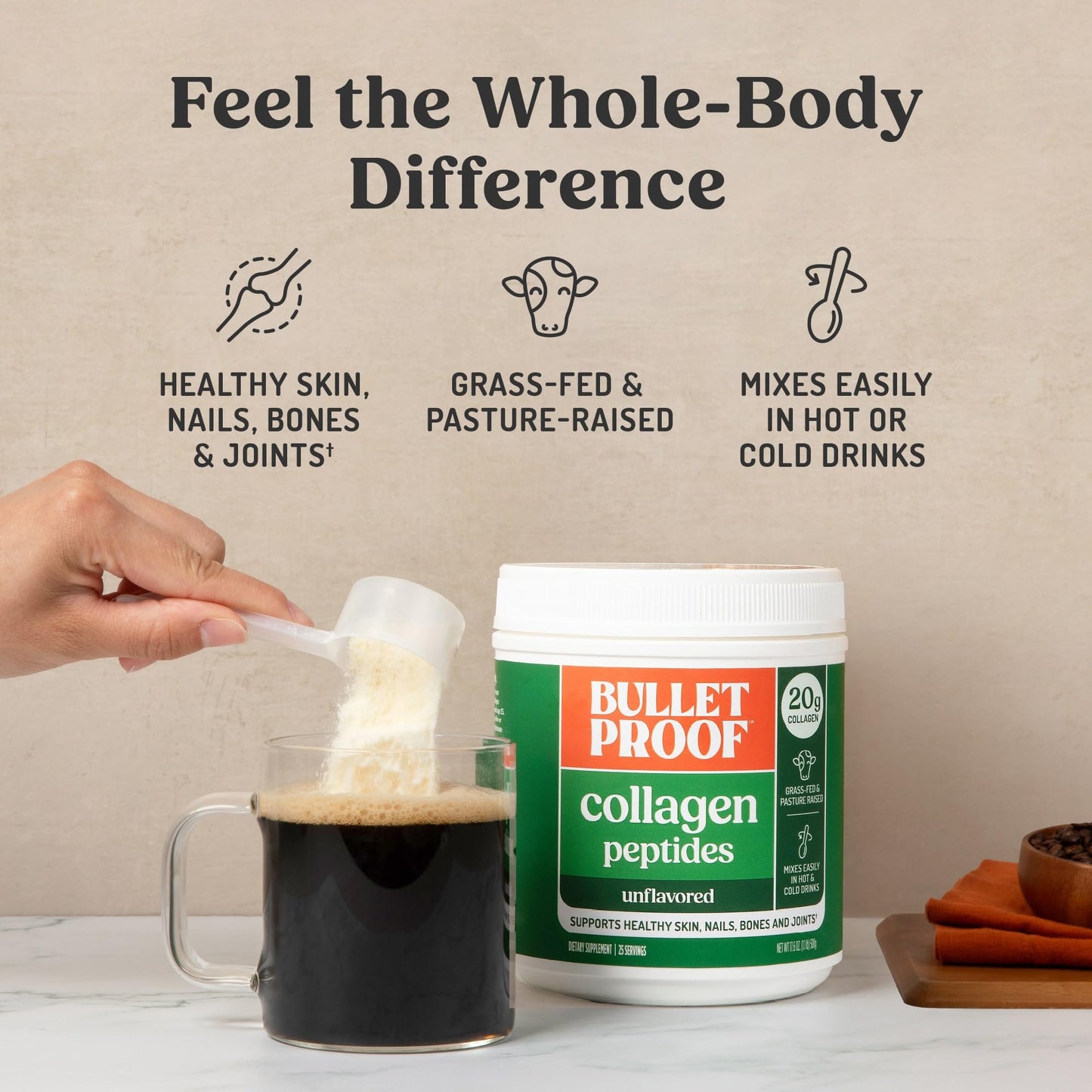 Bulletproof Unflavored Collagen Peptides Powder, 17.6 Ounces