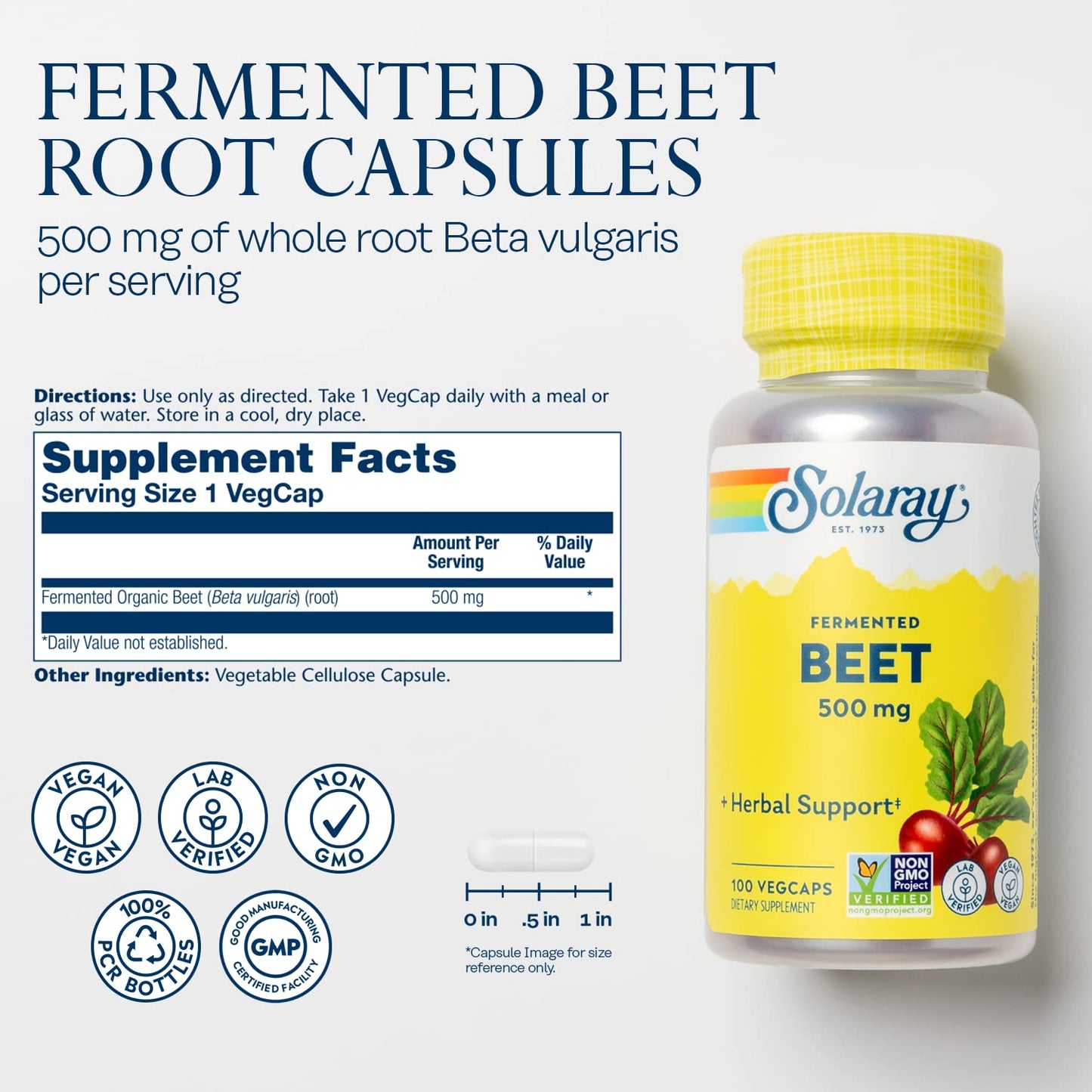 SOLARAY Fermented Beet Root Extract Capsule 100