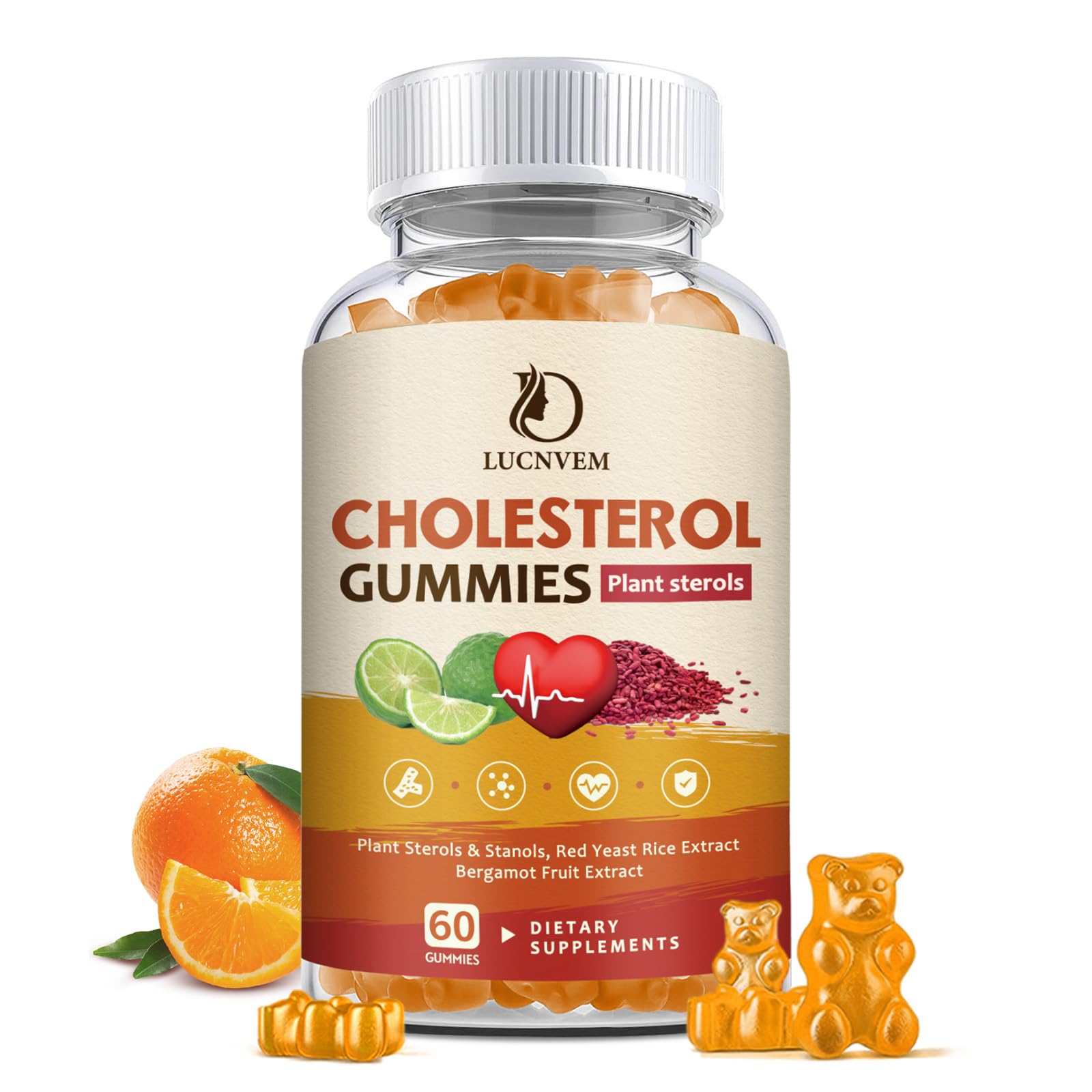 LUCNVEM Cholesterol Supplements Gummies, 60 Count