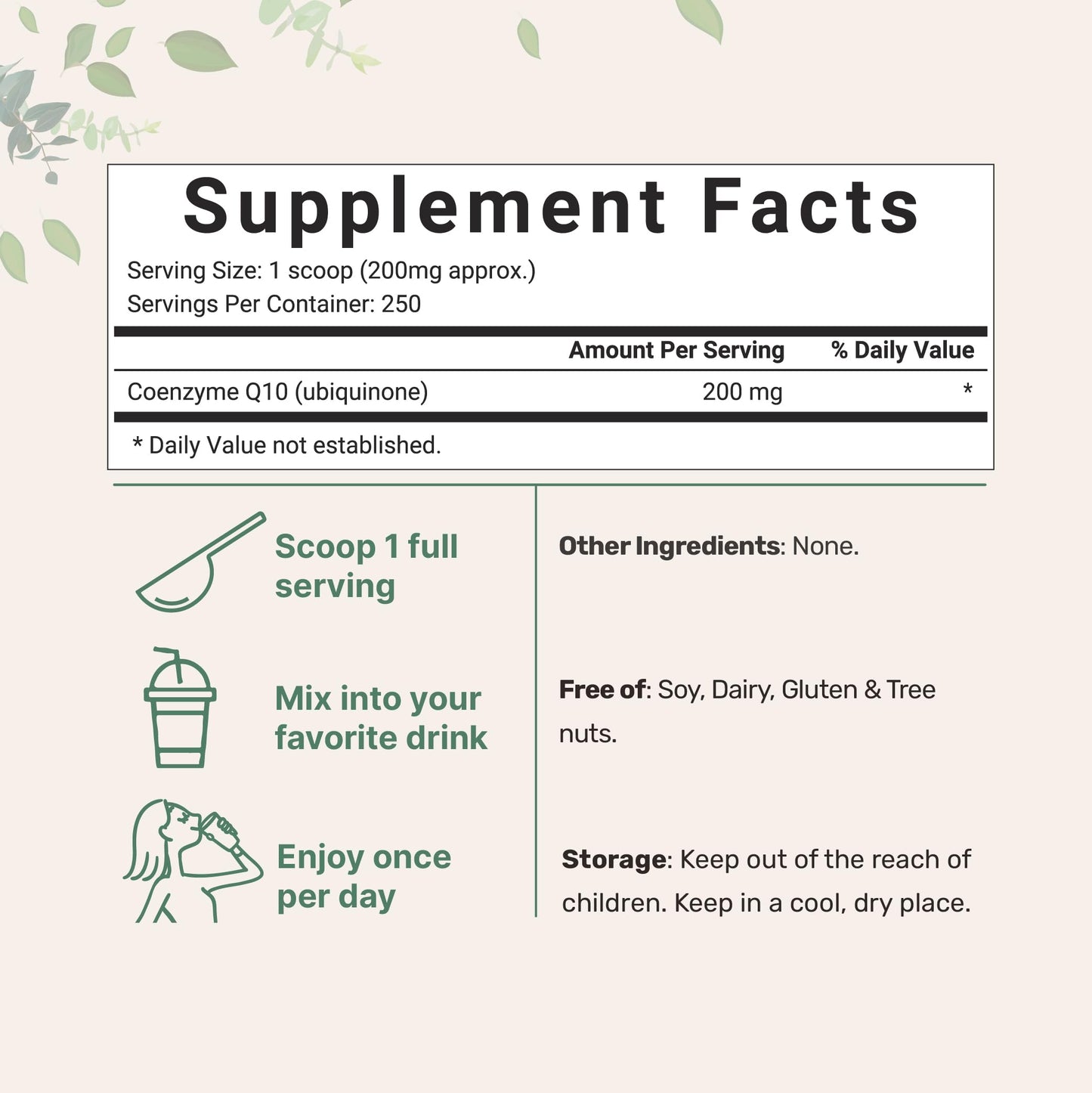 Micro Ingredients Water Soluble COQ10 Supplement Powder 1.76 oz