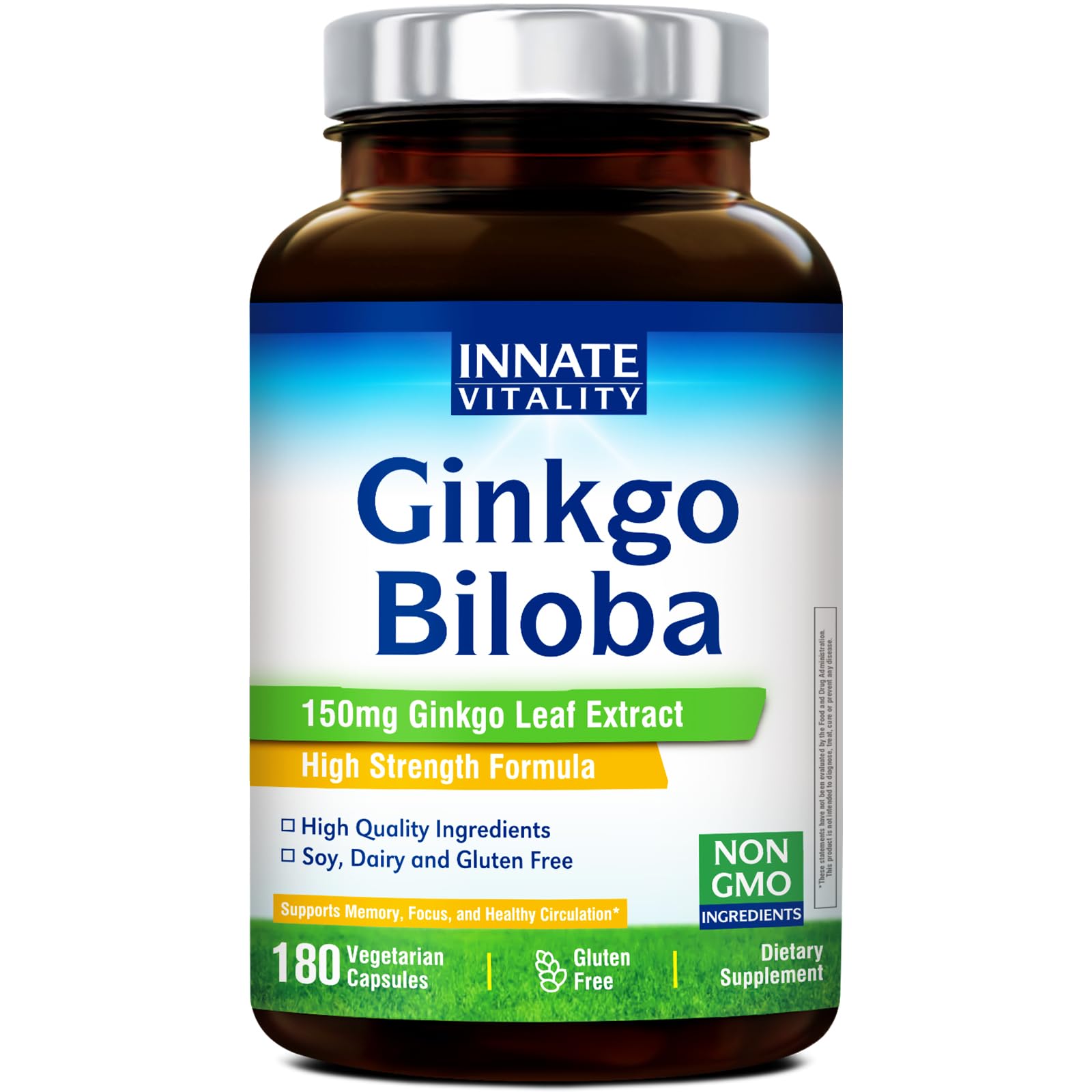 Innate Vitality Ginkgo Biloba 150 mg Capsule, 180 Count