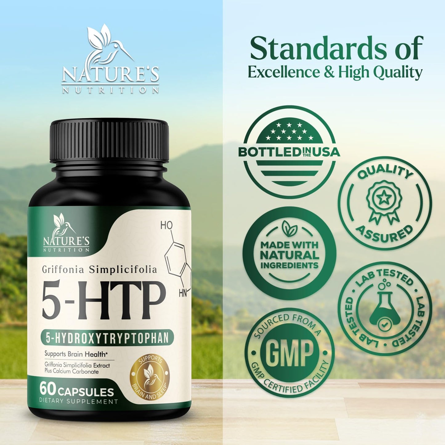 Nature's Nutrition 5-HTP Capsules, 60 Capsules