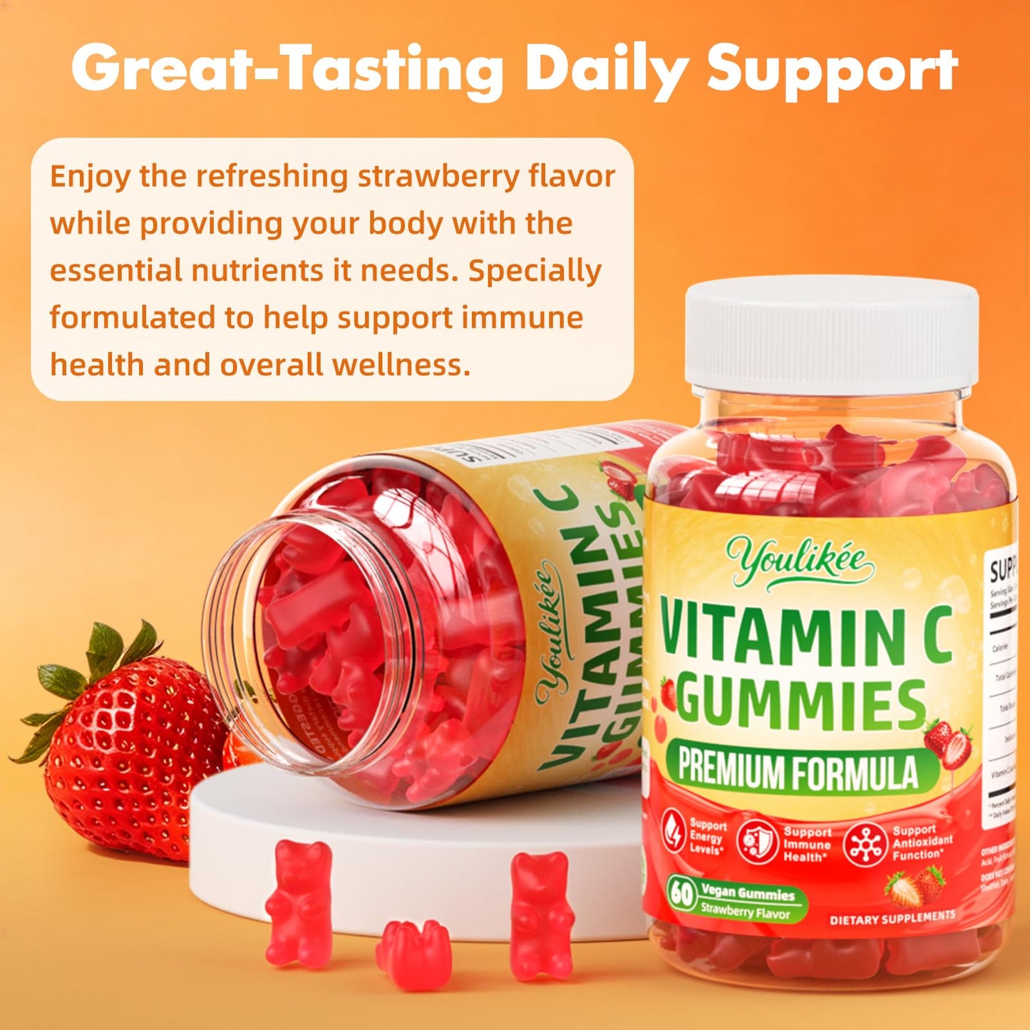 Youlikee Vitamin C Gummies for Adults, 120 Gummies