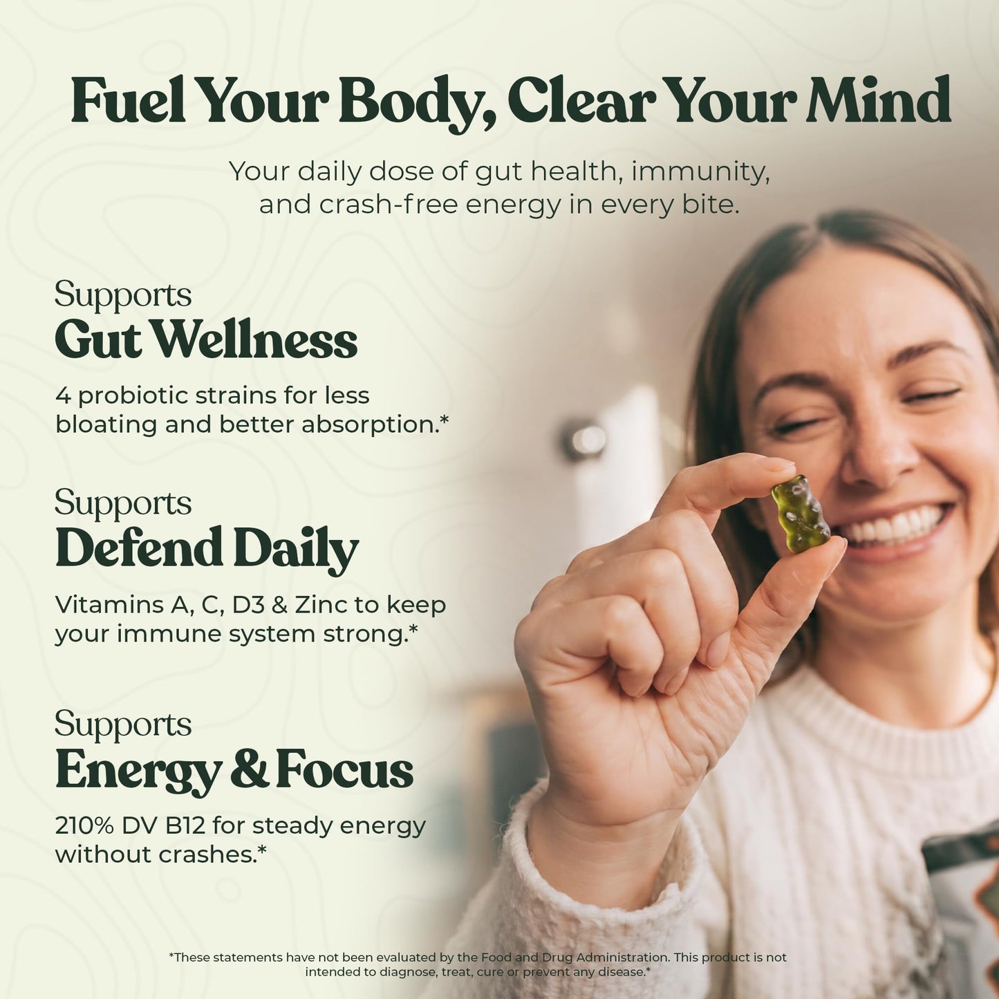 O H Optimal Human Super Greens Gummies 30 Count