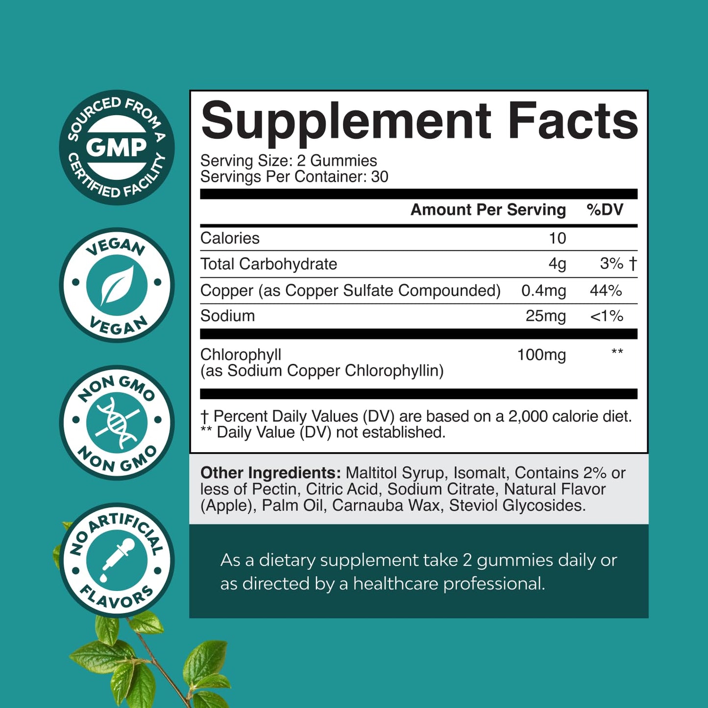 Natures Craft Chlorophyll Gummies for Cleanse & Detox Support, 180 Gummies