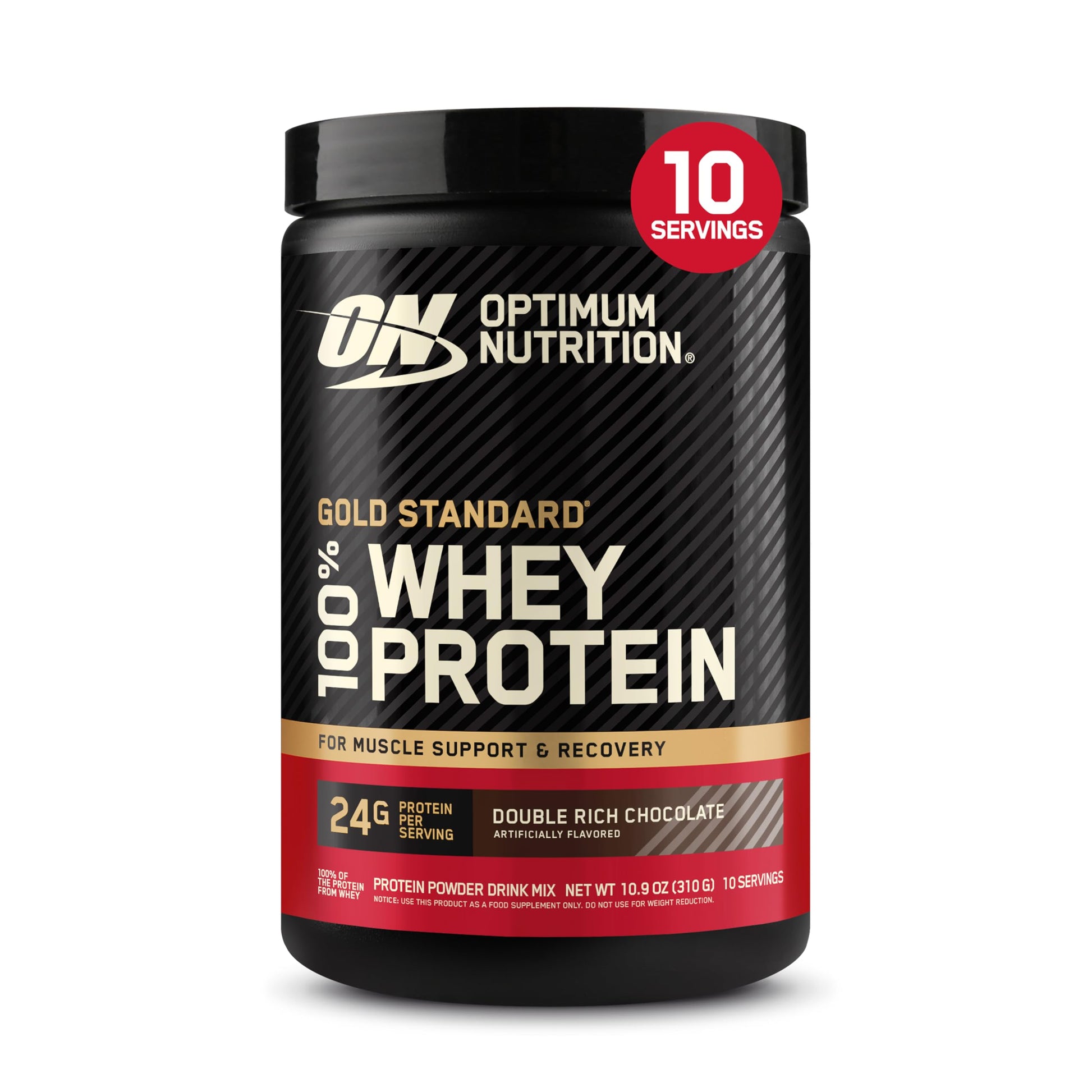 Optimum Nutrition Gold Standard 100% Whey Protein Powder, Double Rich Chocolate, 10.9 Ounce