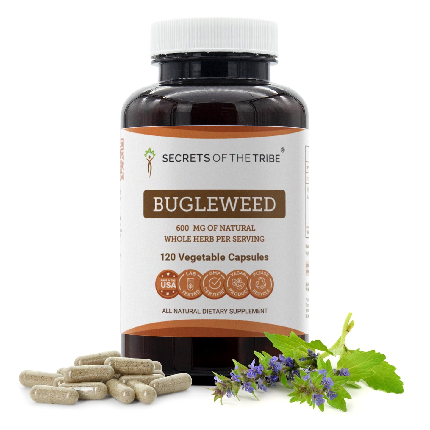 Secrets of the Tribe Bugleweed Capsules, 600 mg, 120 Count