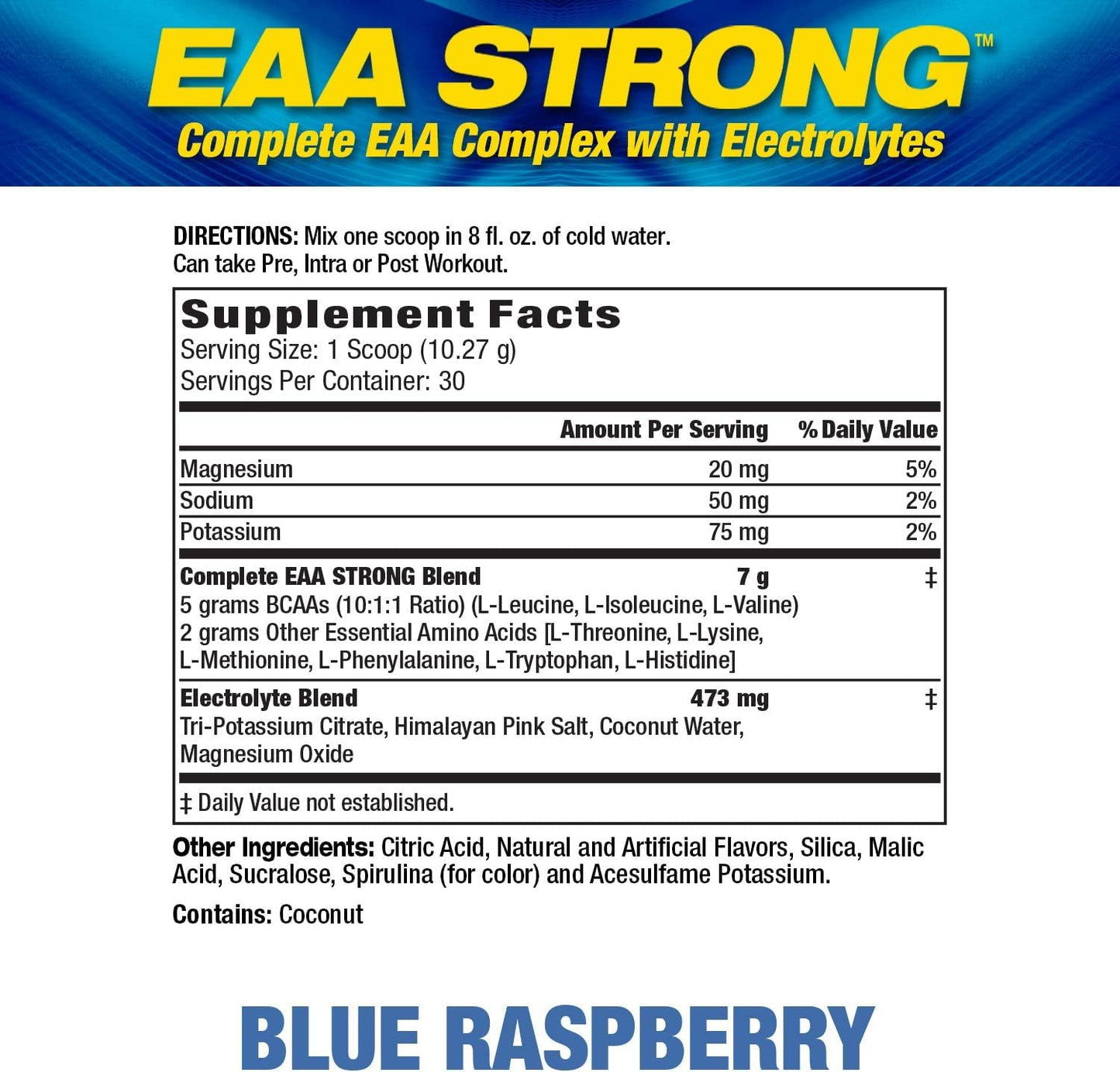 Maximum Human Performance Mhp Eaa Strong Powder 19.2 oz Blue Raspberry