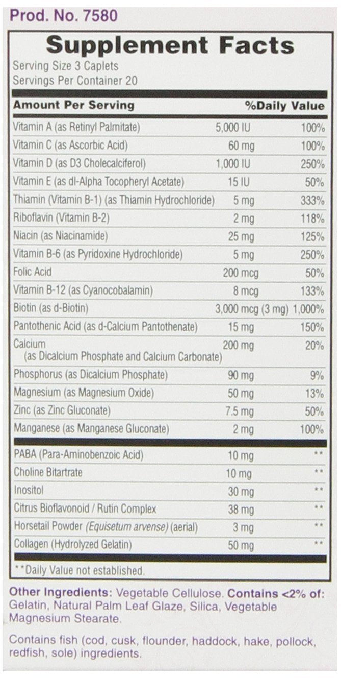 Nature's Bounty Optimal Solutions Hair, Skin & Nails Formula Caplets 120