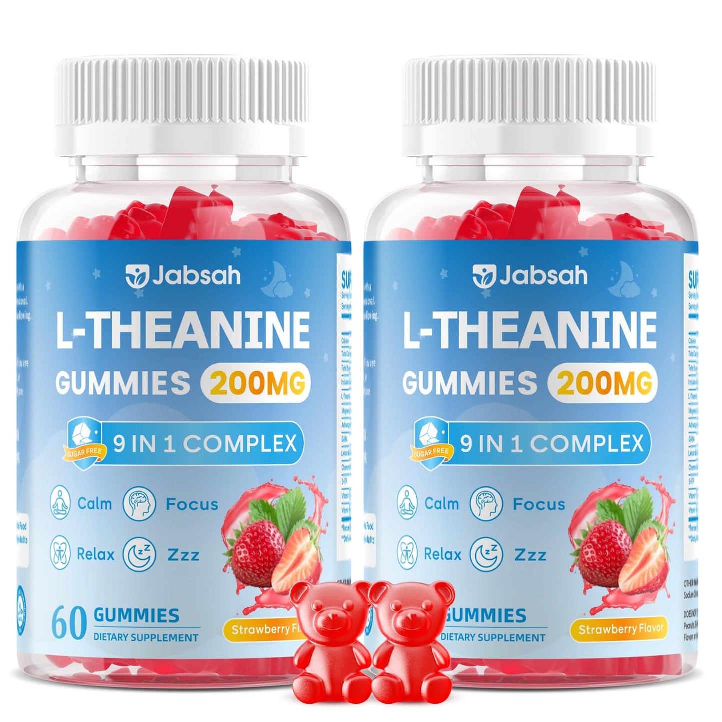 Jabsah L-Theanine Gummies for Kids & Adults, 120 Count