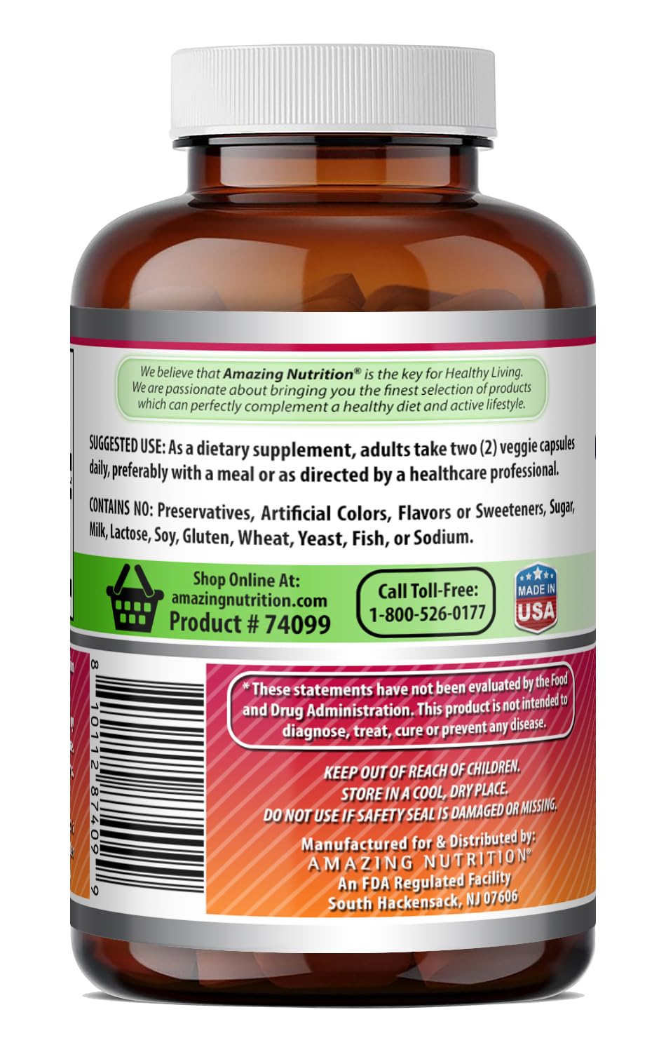 Amazing Nutrition Echinacea 1300 Mg Supplement Capsules, 180 Count