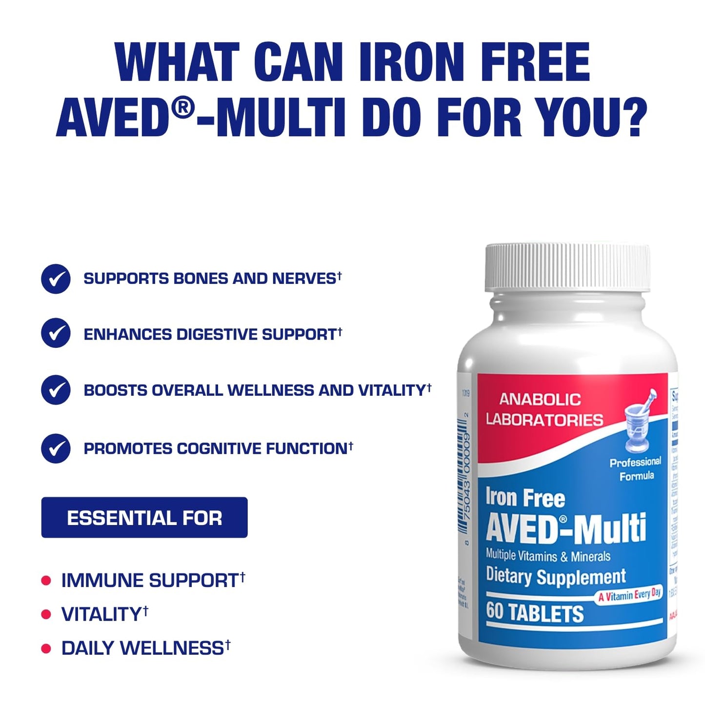 Anabolic Laboratories 30-In-1 Adult Multivitamin Without Iron Tablet, 1 Tablet