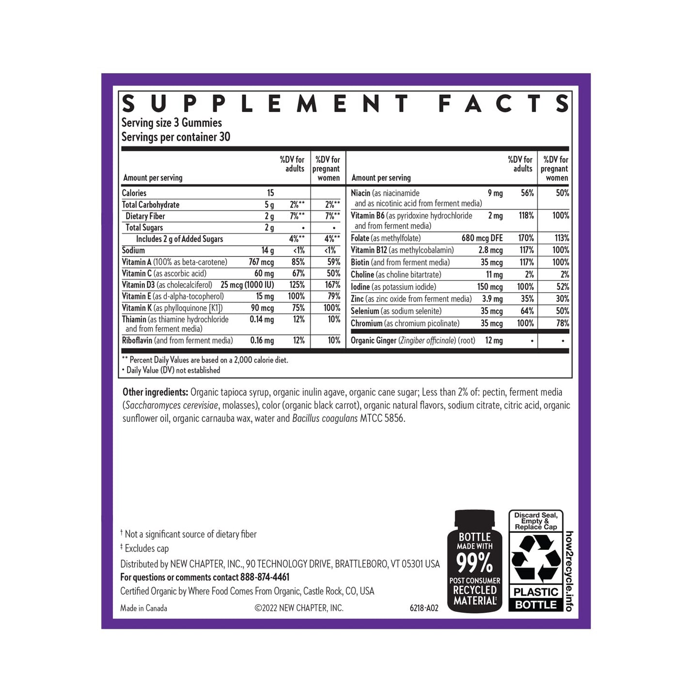 New Chapter Prenatal Multivitamin Gummies 90 Count
