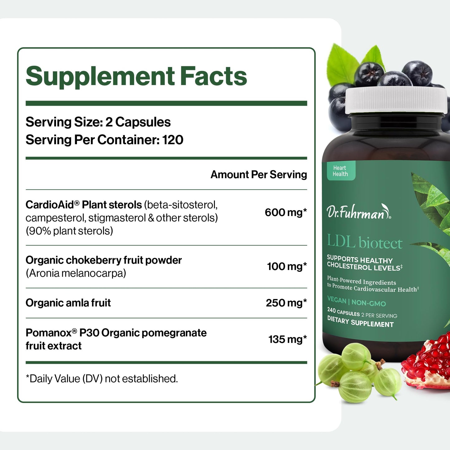 Dr. Fuhrman LDL Biotect Cholesterol Lowering Supplements Capsules 240