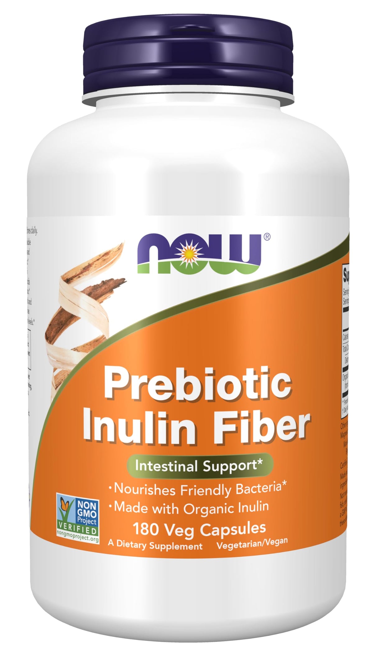 Now Supplements, Prebiotic Inulin Fiber, 180 Veg Capsules