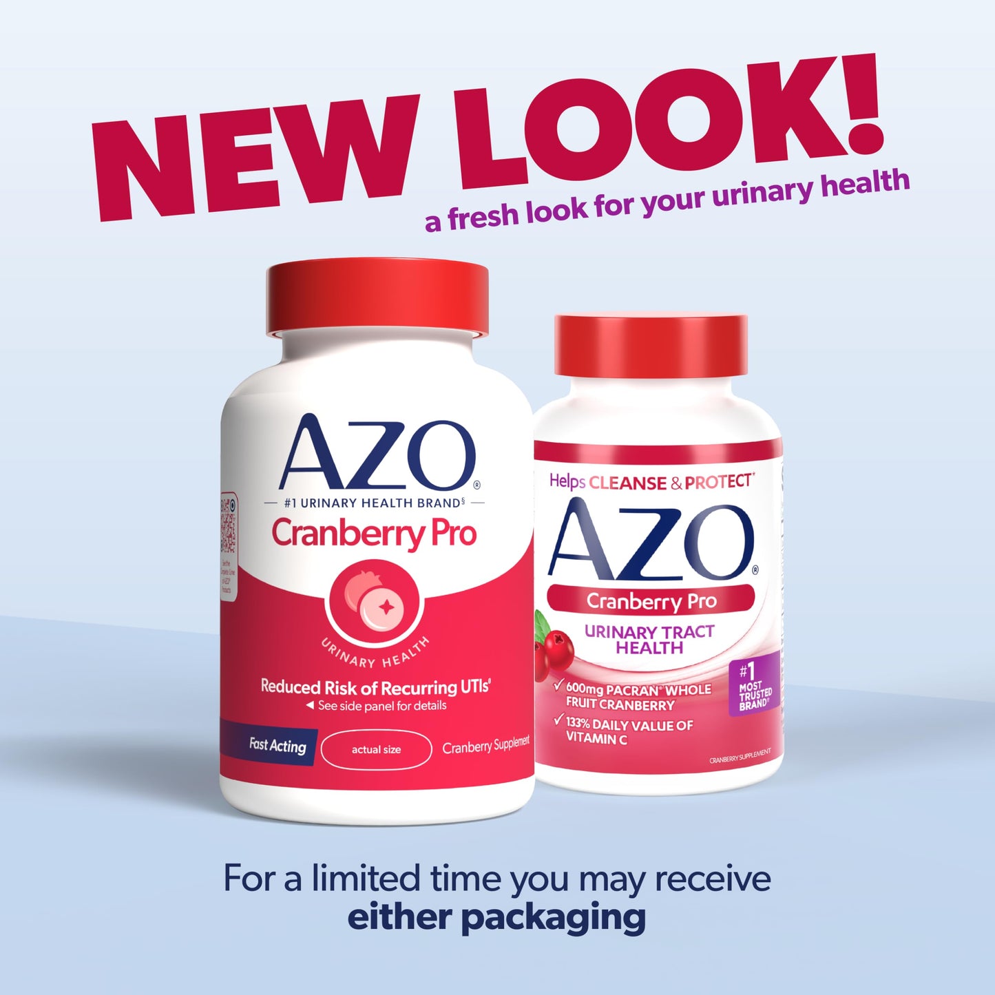 AZO Cranberry Pro Urinary Tract Health Supplement 600mg PACRAN Softgels 200