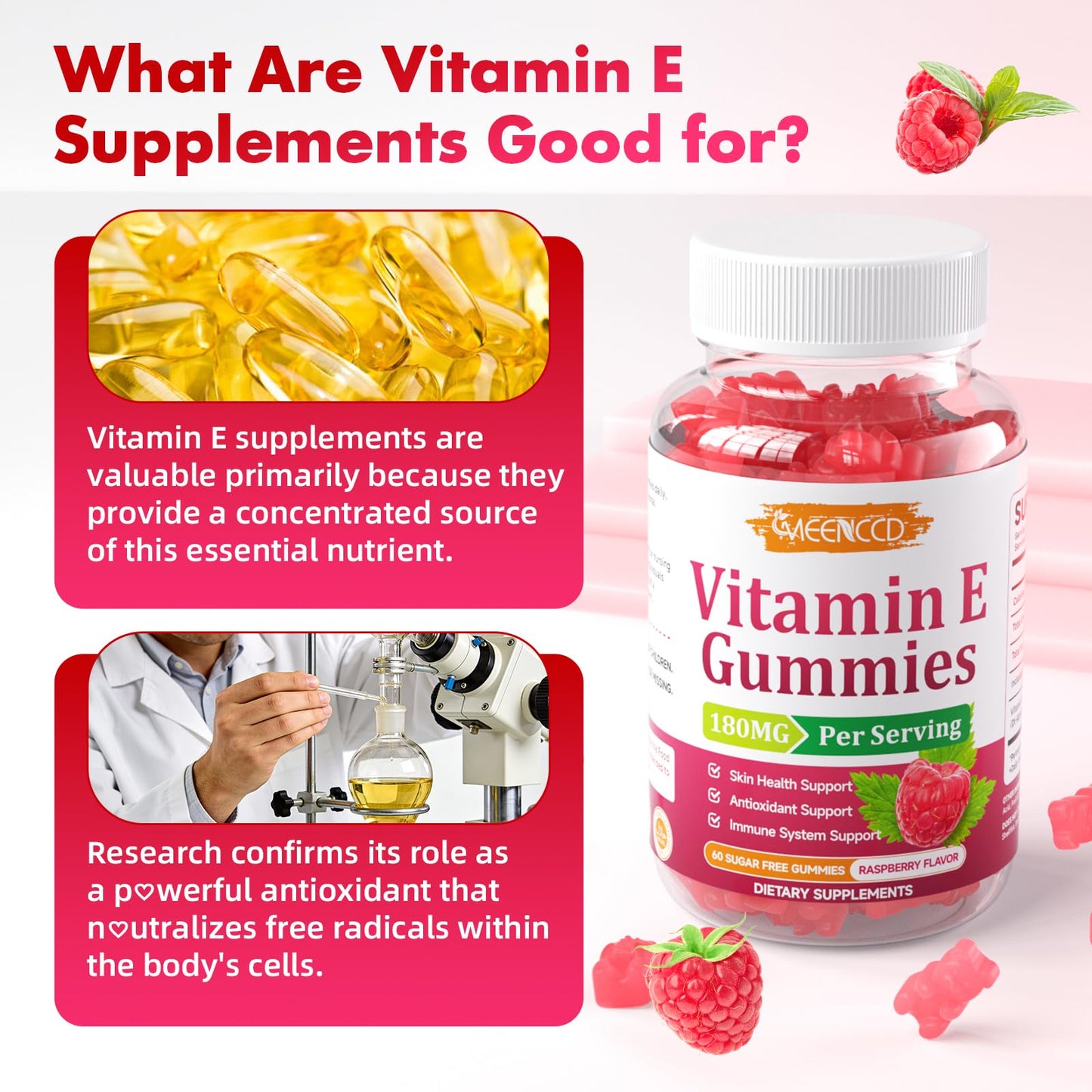 MEENCCD Vitamin E Gummies 60 Count