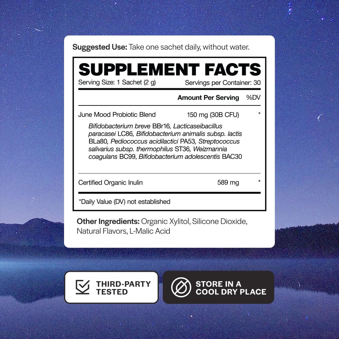 June Science Balance + Relief Fast Melt Pre + Probiotic for Mood & Stress Powder 2.1 oz