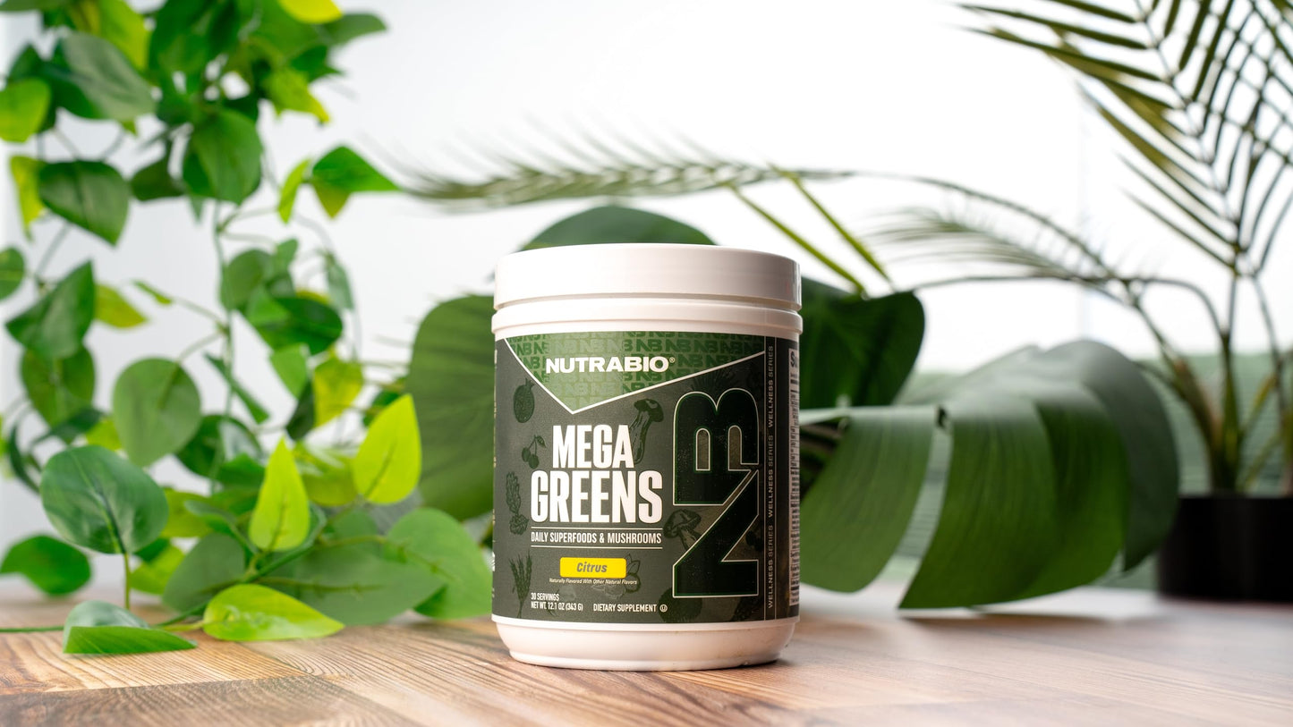 NutraBio Mega Greens Complete Daily Super Greens Powder 10
