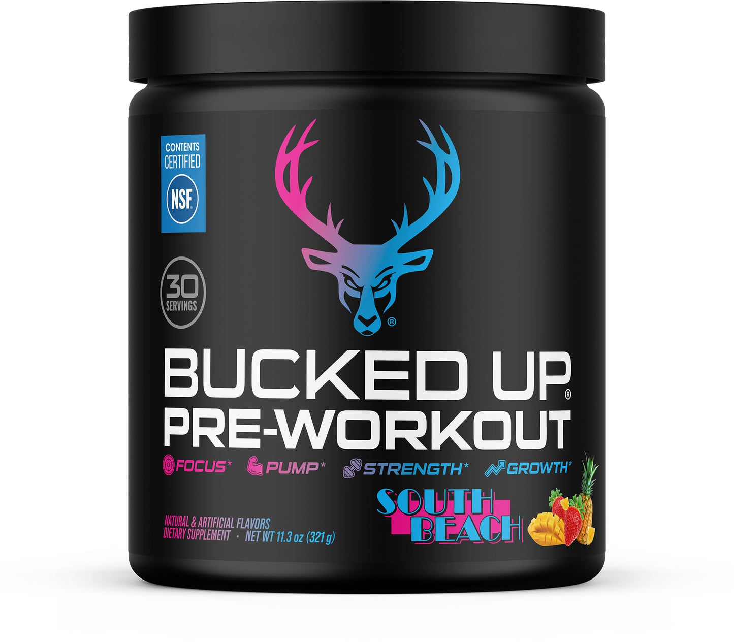 Bucked Up Pre Workout South Beach Powder, 12.5 oz