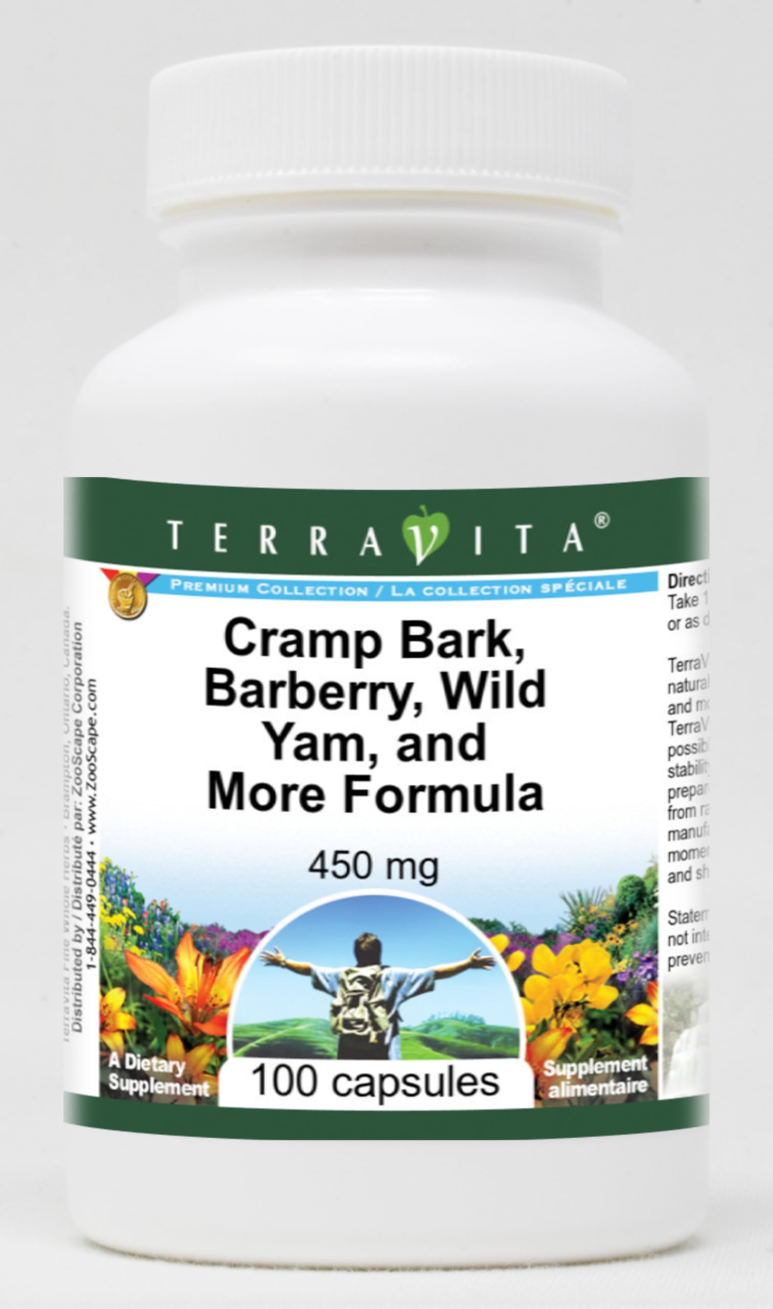 Terravita Cramp Bark, Barberry, Wild Yam, and More Formula 450 mg Capsule, 100 Count