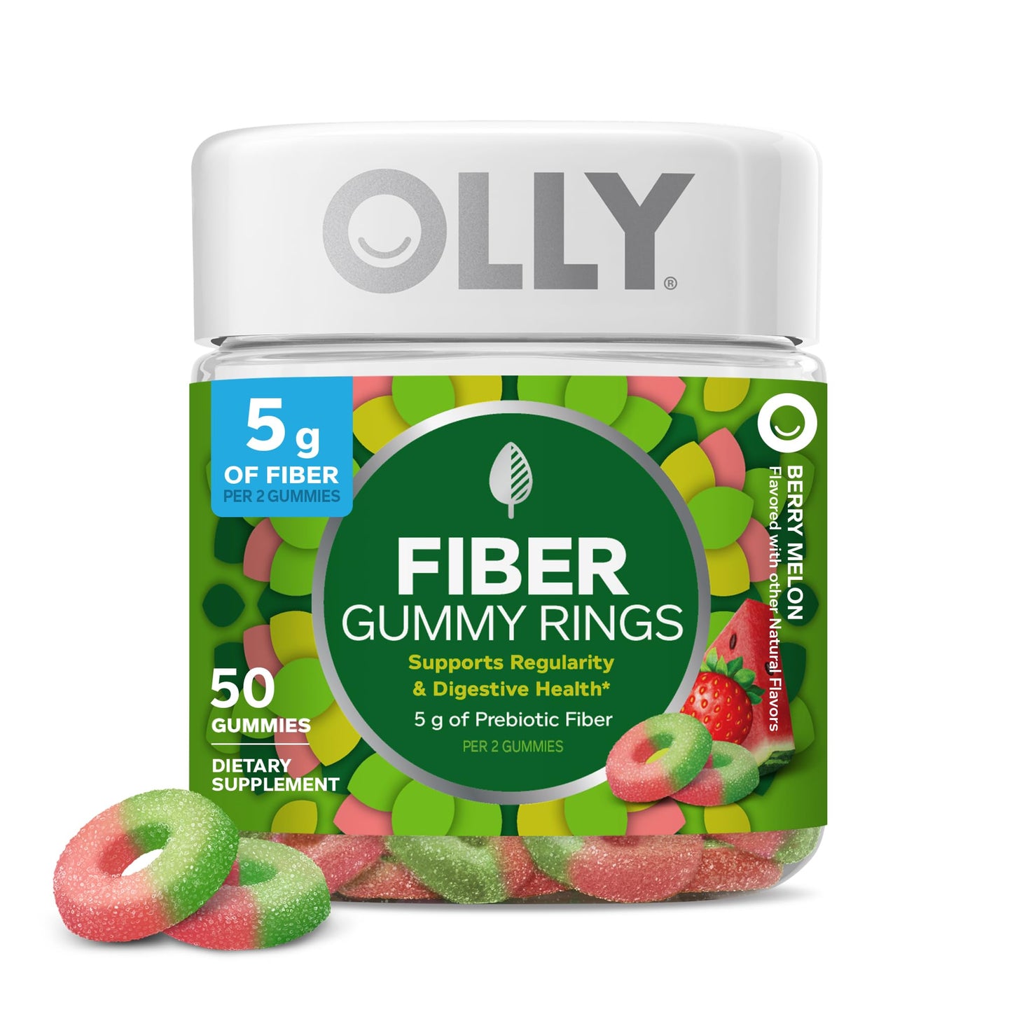OLLY Fiber Gummy Rings Gummy, 50 Count