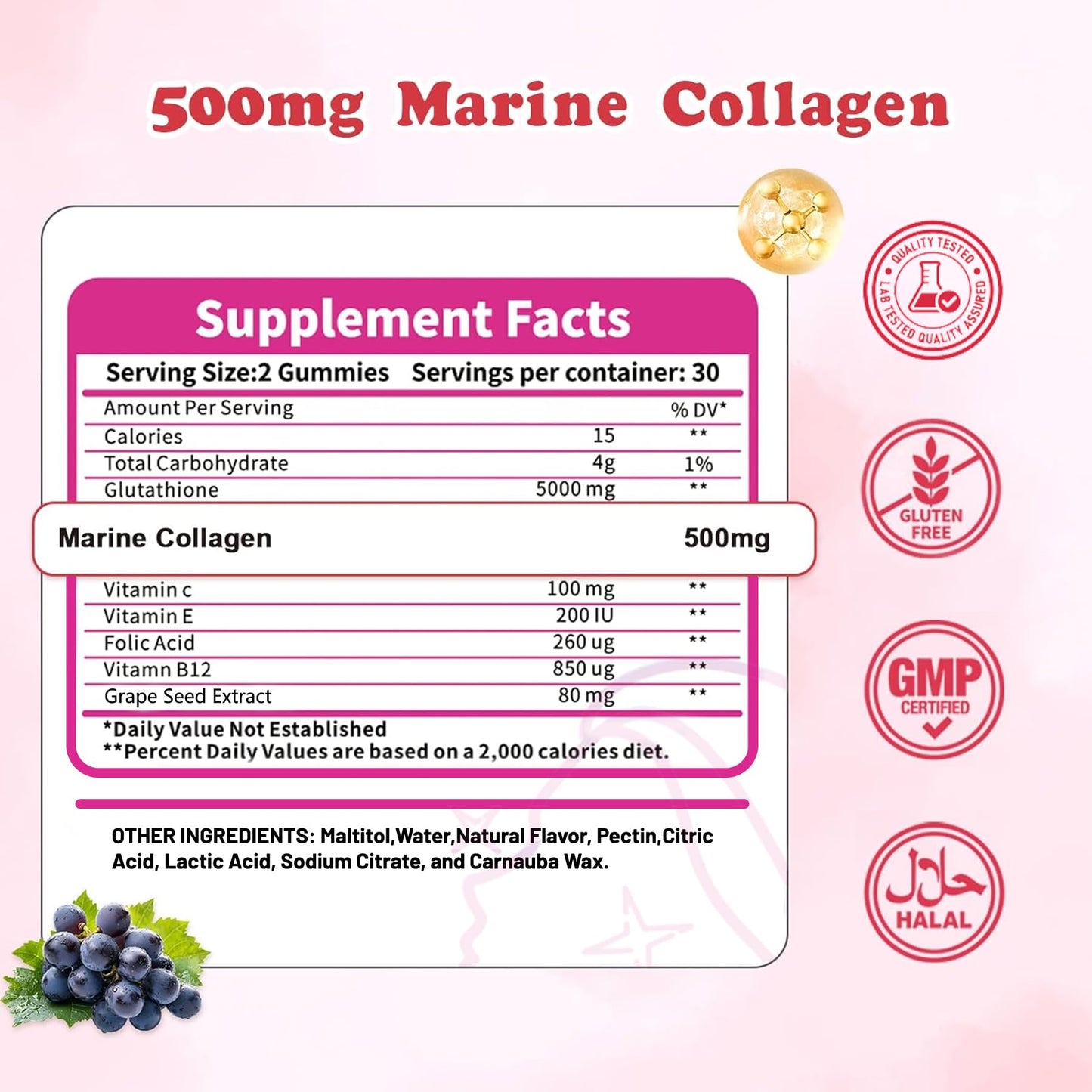 OJOIJIO Glutathione Collagen Gummies 60 Count