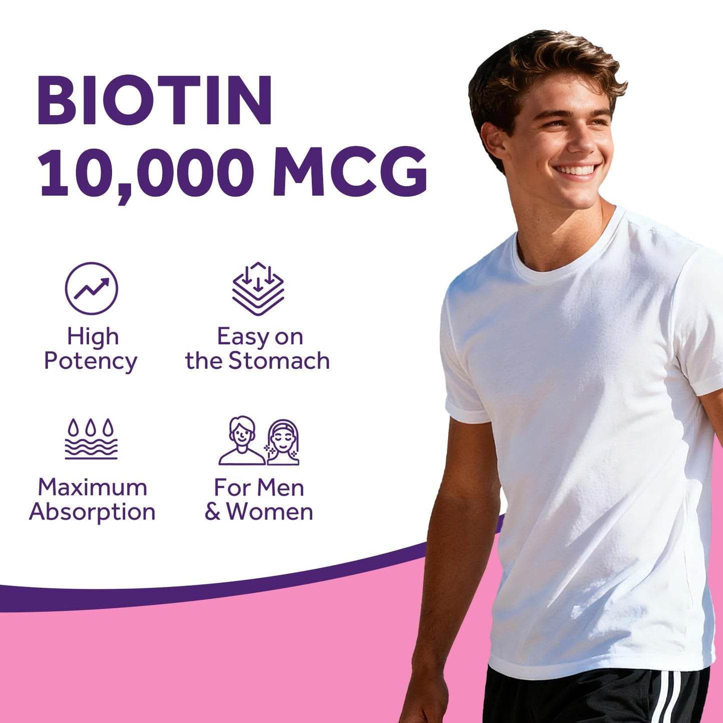 Doctor's Recipes Biotin 10,000mcg High Potency Vitamin B7 for Hair, Skin & Nails Softgels 120