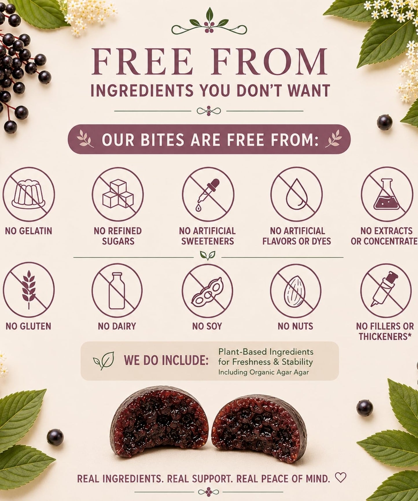 The POWER of Elderberries Elderberry Syrup Bites Gummy Chewable 40 Count