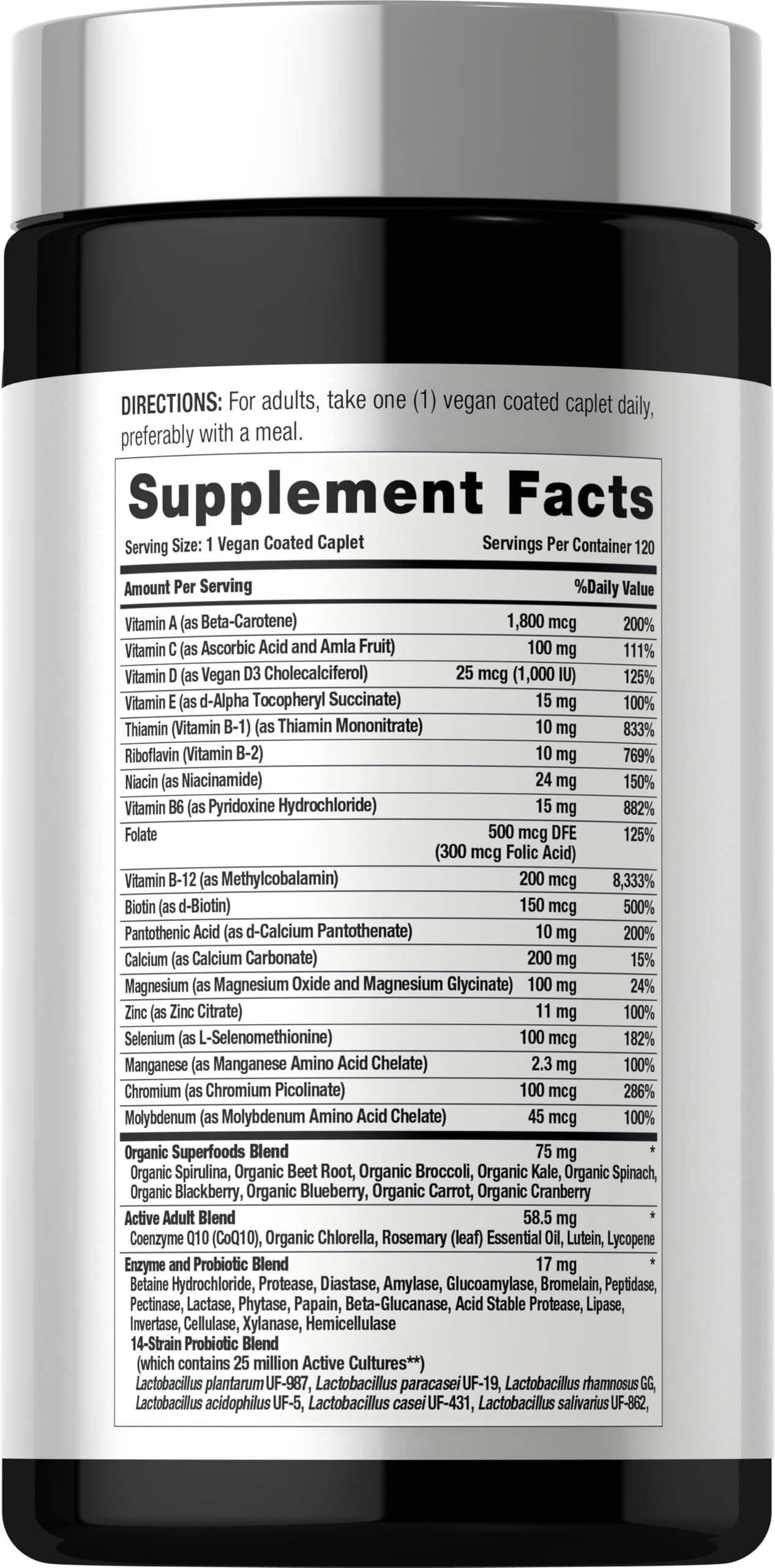 Horbäach Multivitamin for Men and Women Over 50 Tablets, 120 Count