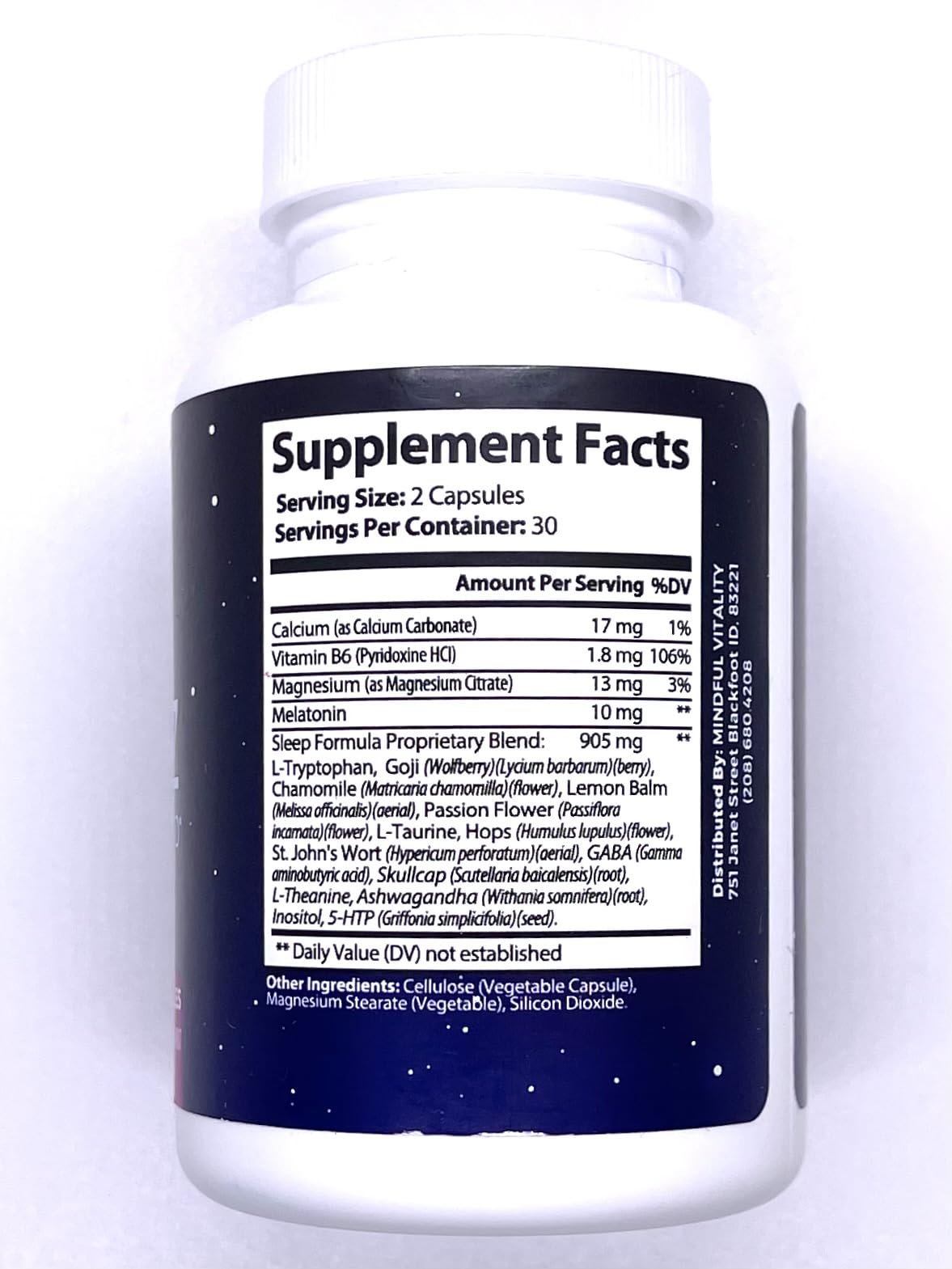 Mindful Vitality Rest E-Z Natural Sleep Aid 60 Capsules