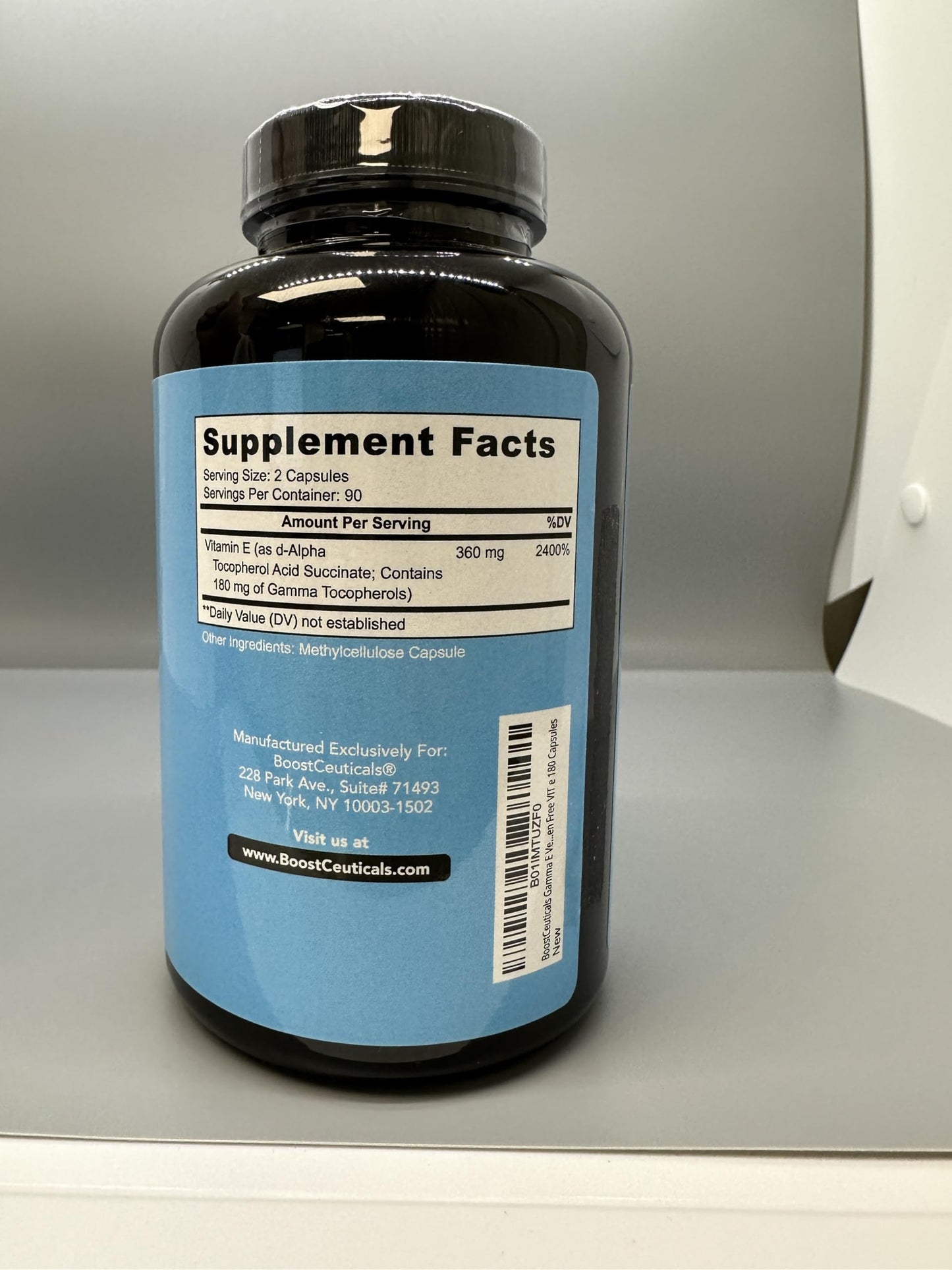 BoostCeuticals Vitamin E 400 IU Gamma E & Reishi Mushroom Capsules, 2-Pack, 270 Capsules