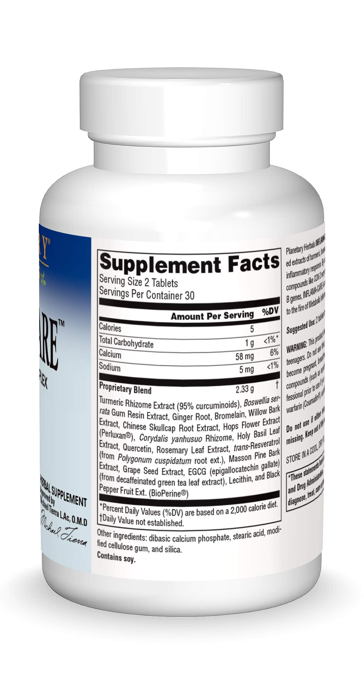 Planetary Herbals Inflama-Care 1165mg Turmeric/Boswellia Complex Tablet, 60 Count
