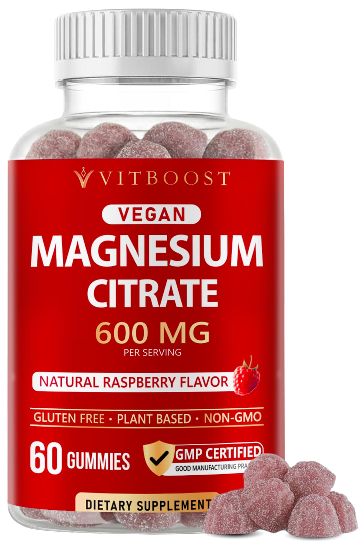 VITBOOST Magnesium Citrate Gummies 600mg 60 Count