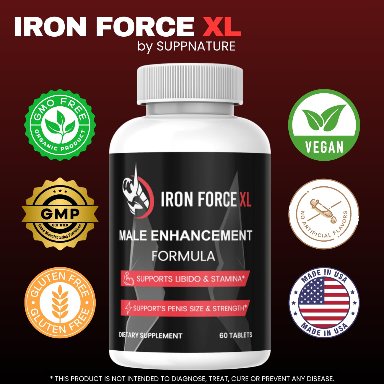 SuppNature Iron Force XL Tablets, 60 Count