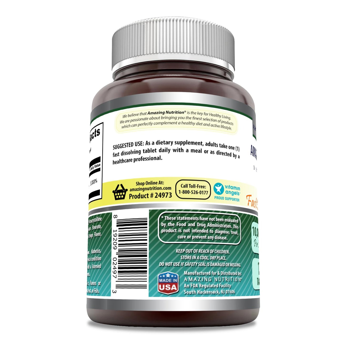 Amazing Nutrition Biotin 10,000 mcg Fast Dissolve Tablets, 120 Count