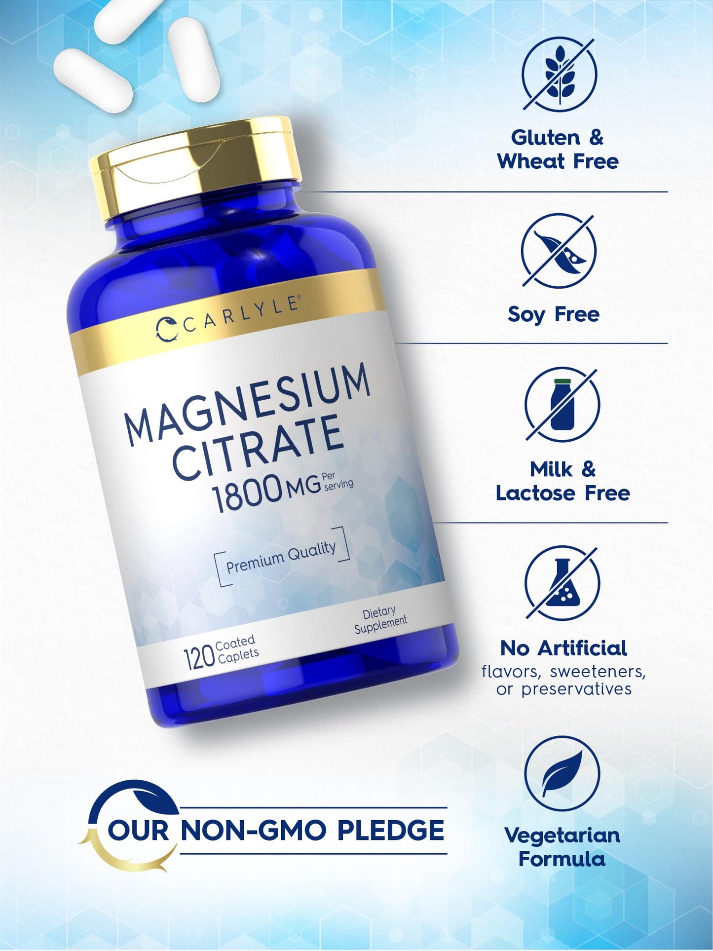 Carlyle Magnesium Citrate Caplets 120 Count