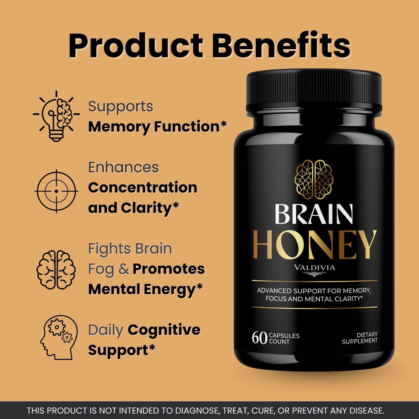 Valdivia Brain Honey Capsules 300 Capsules