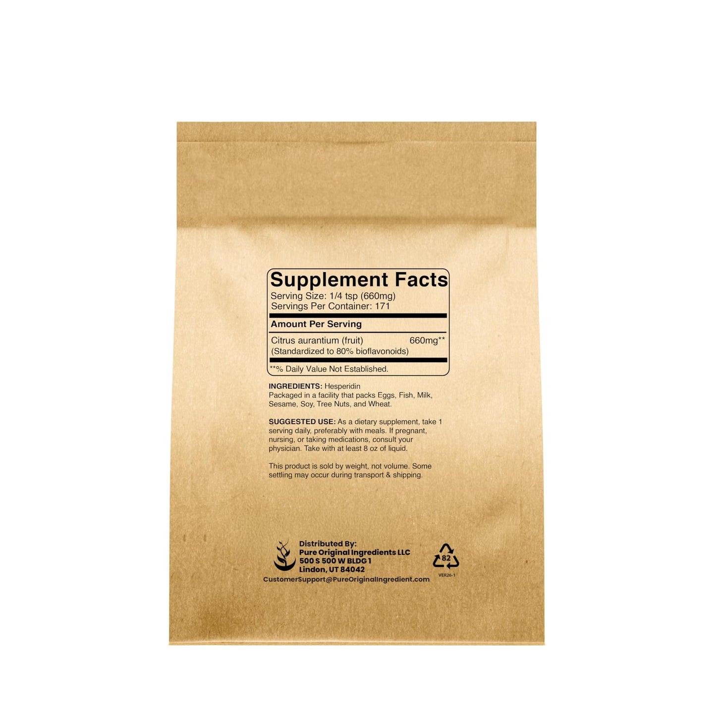 PURE ORIGINAL INGREDIENTS Hesperidin Powder 4 oz