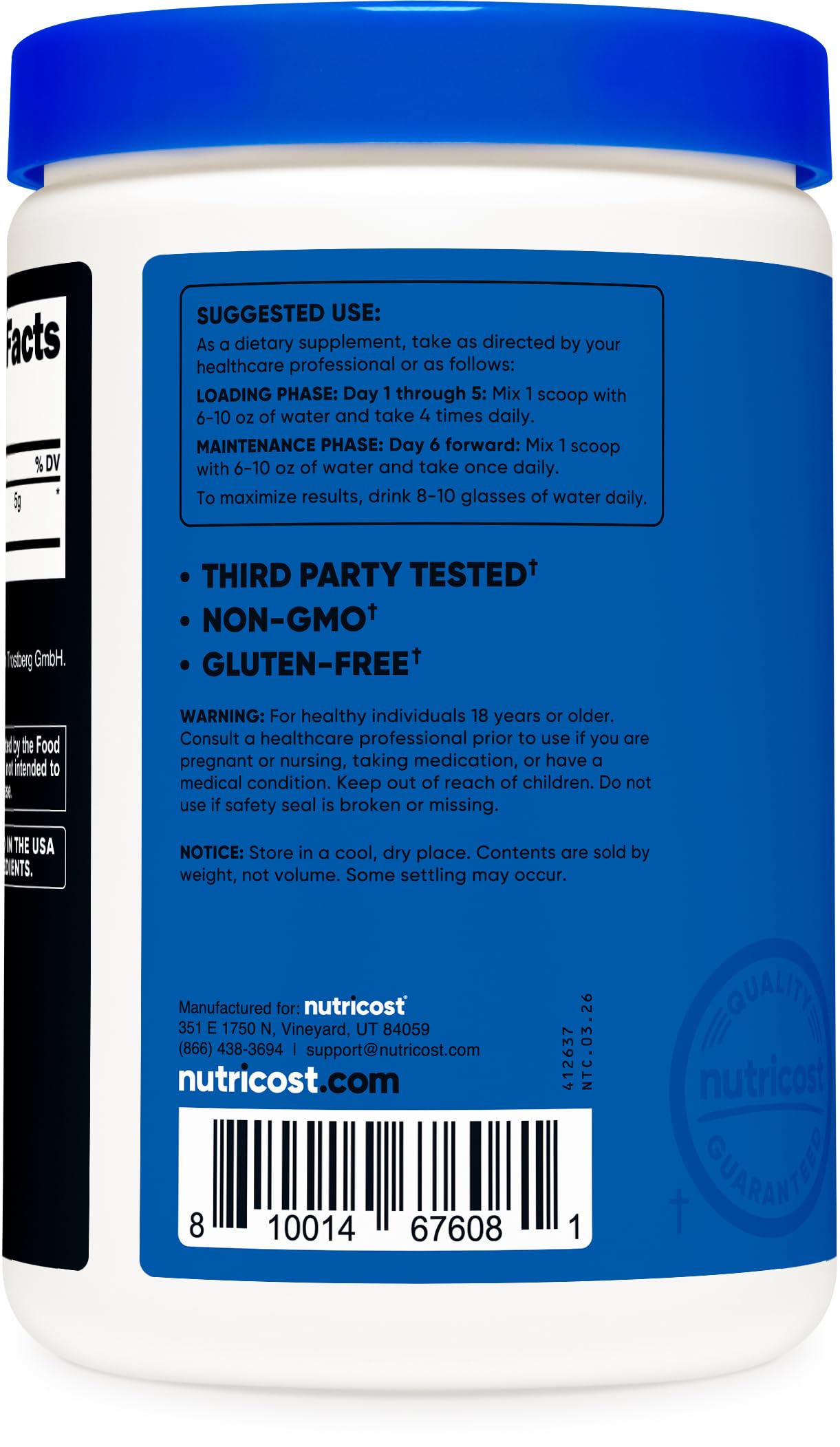 Nutricost Creapure Creatine Monohydrate Powder 17.637