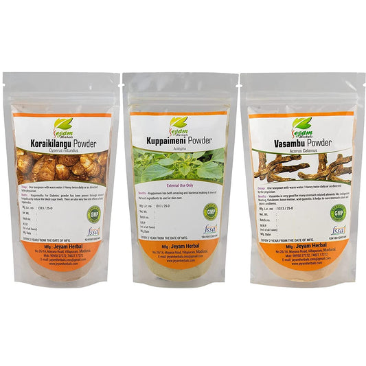 Admart Kuppaimeni Powder, Koraikilangu Powder & Vasambu Powder 21.1644 oz