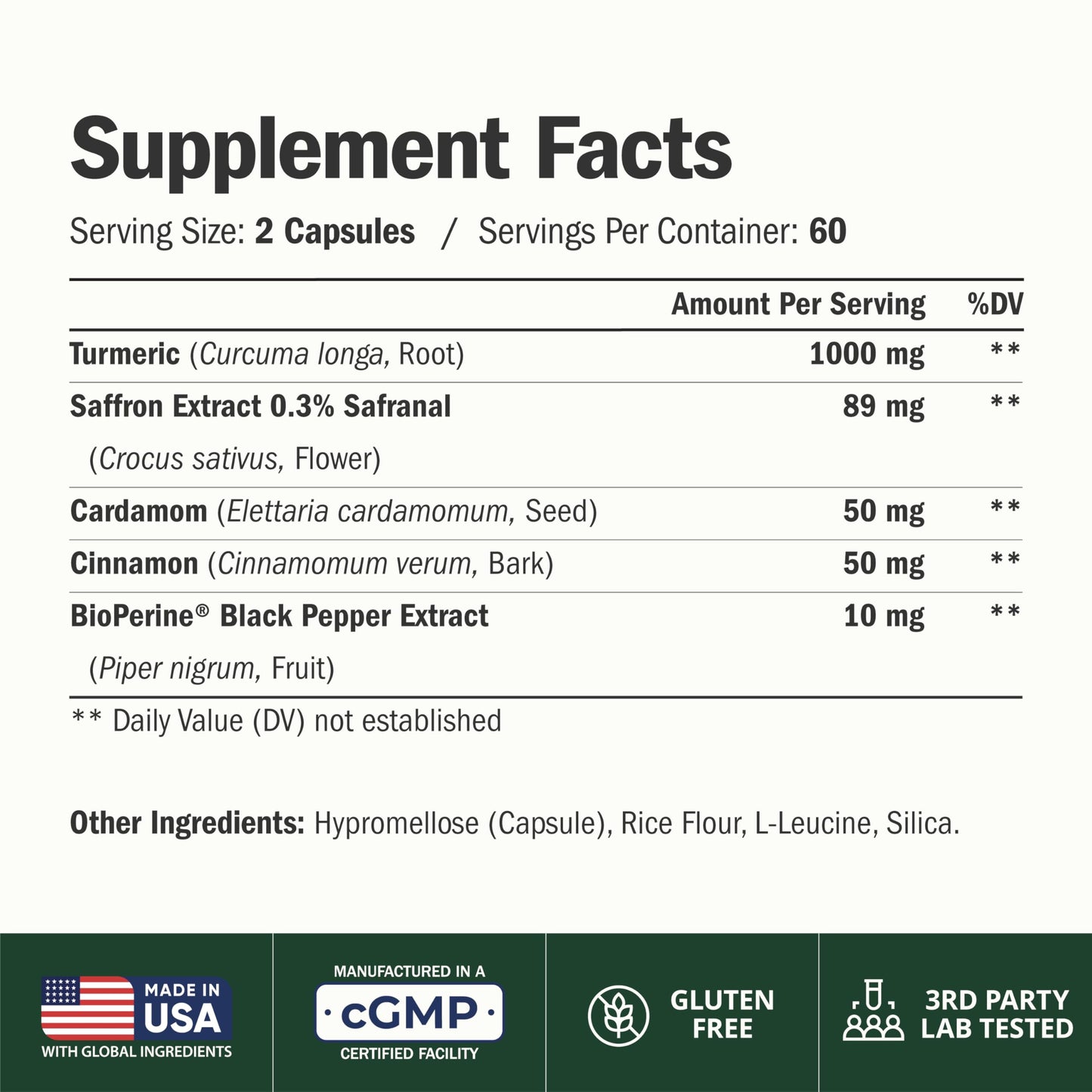 Vimerson Health Saffron with Turmeric Curcumin Capsules 120 Count