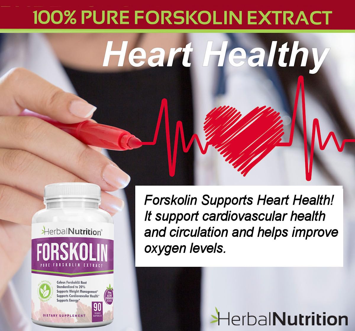 Herbal Nutrition Forskolin Extract for Weight Loss Capsule, 2 Count