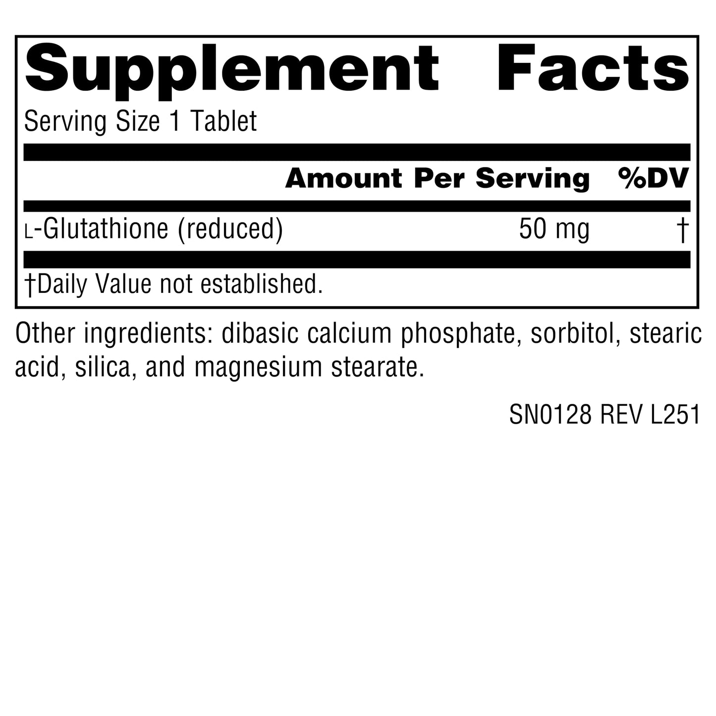 Source Naturals Reduced Glutathione 50 mg Tablet, 30 Tablets