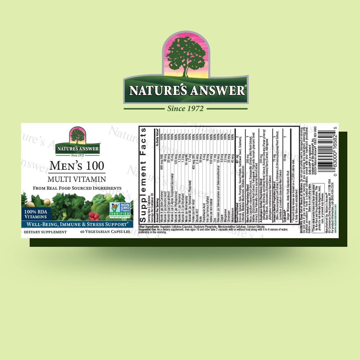 Nature's Answer Men's 100 Multivitamin Vegetarian Capsules 60