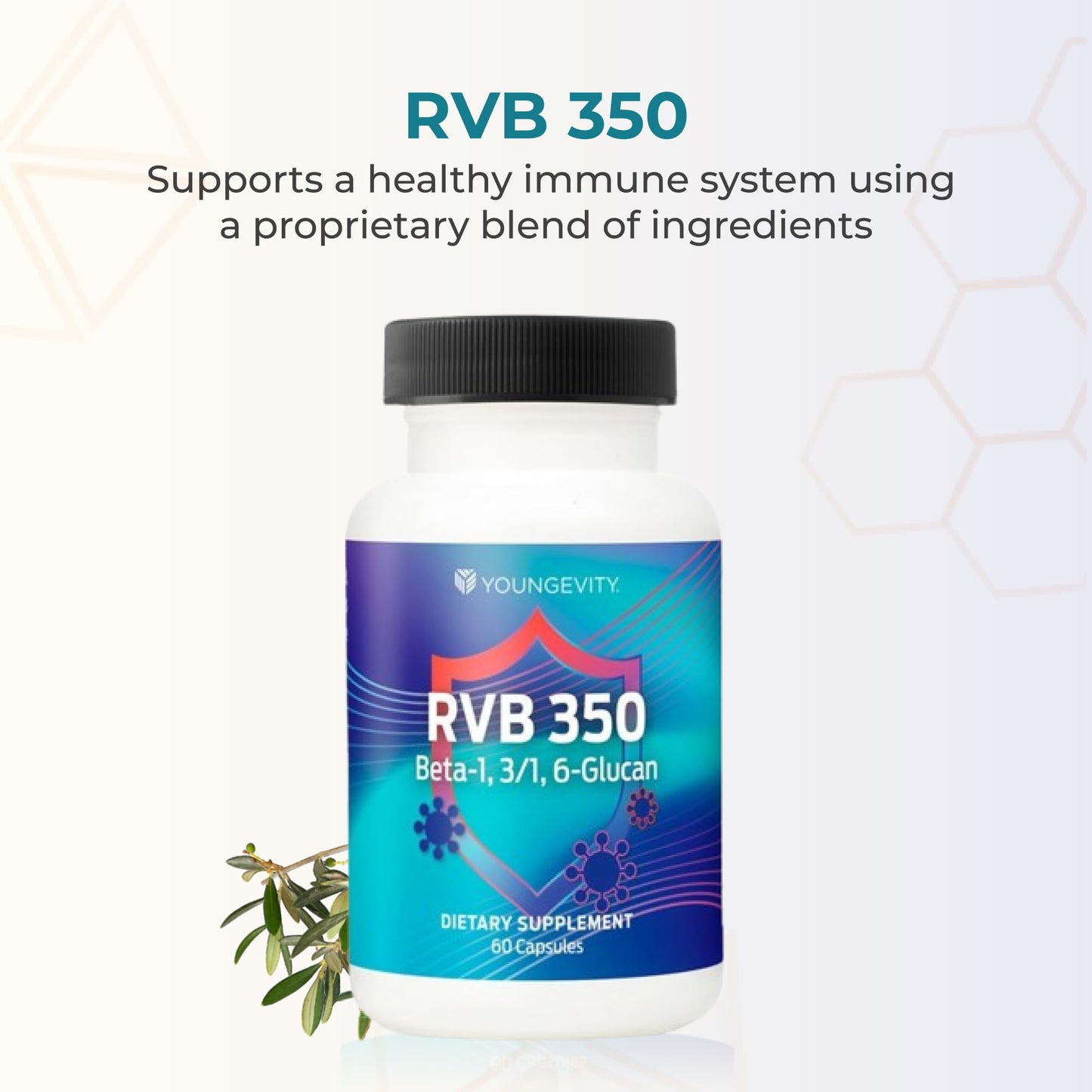 Youngevity RVB 350 (Beta 1, 3/1, 6-Glucan) 60 Capsules